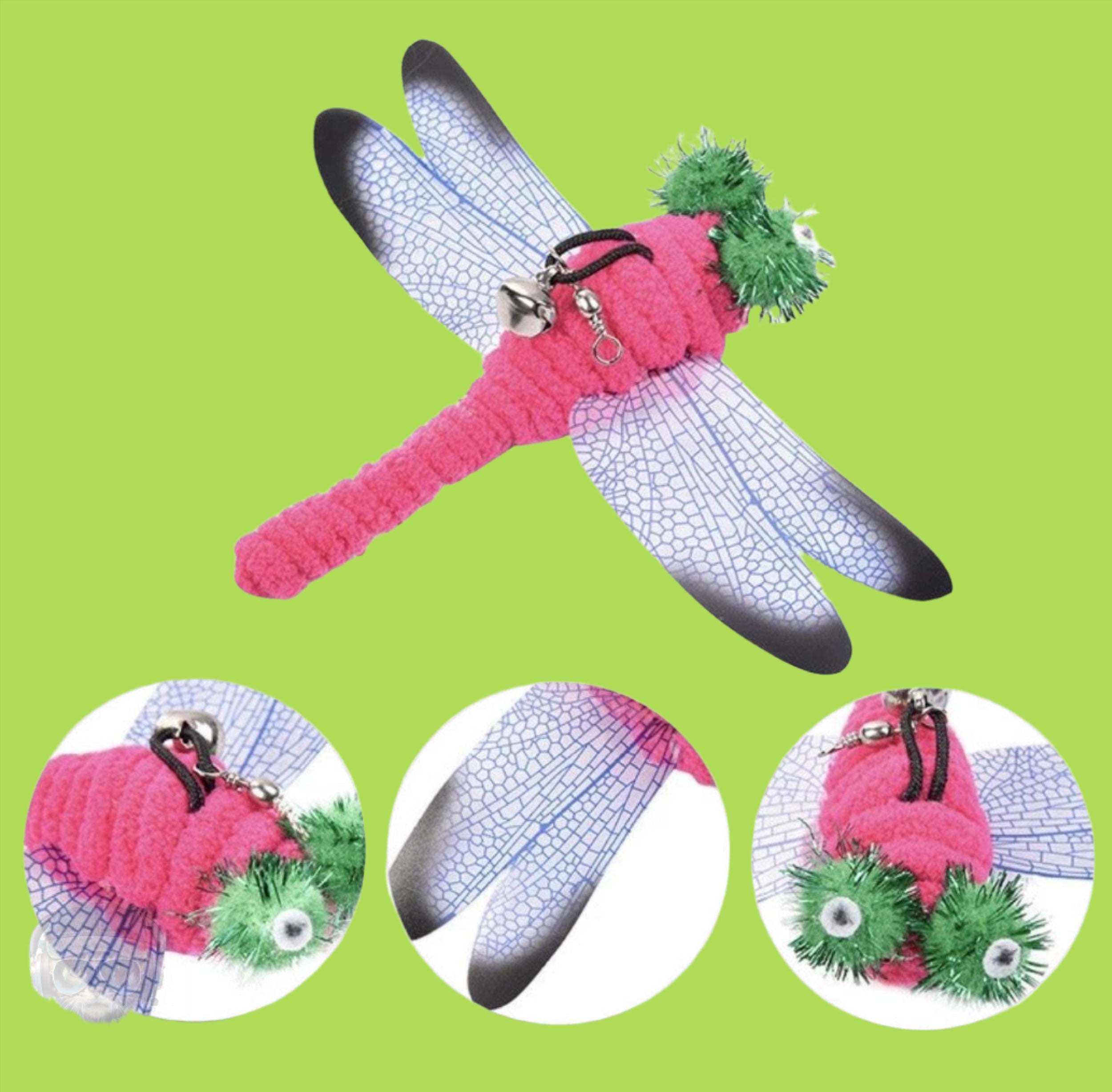 Mother Of Bengals, Catch Me In Flight Dragonfly, Cat Toy Wand Refill Refill Mother of Bengals Pink