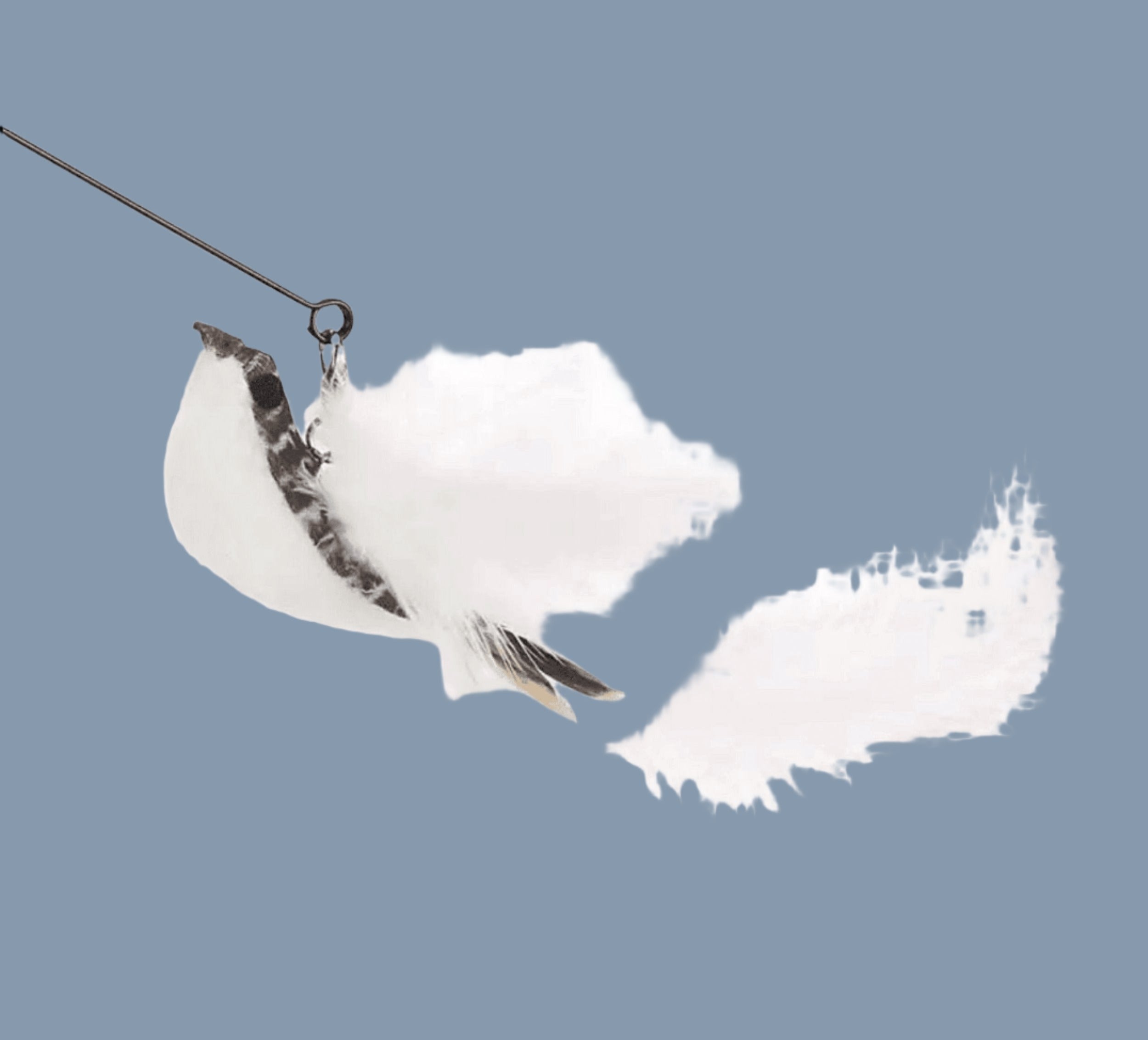 Mother Of Bengals, White Puffin Bird Feather Wand refill Brown/white Mother of Bengals