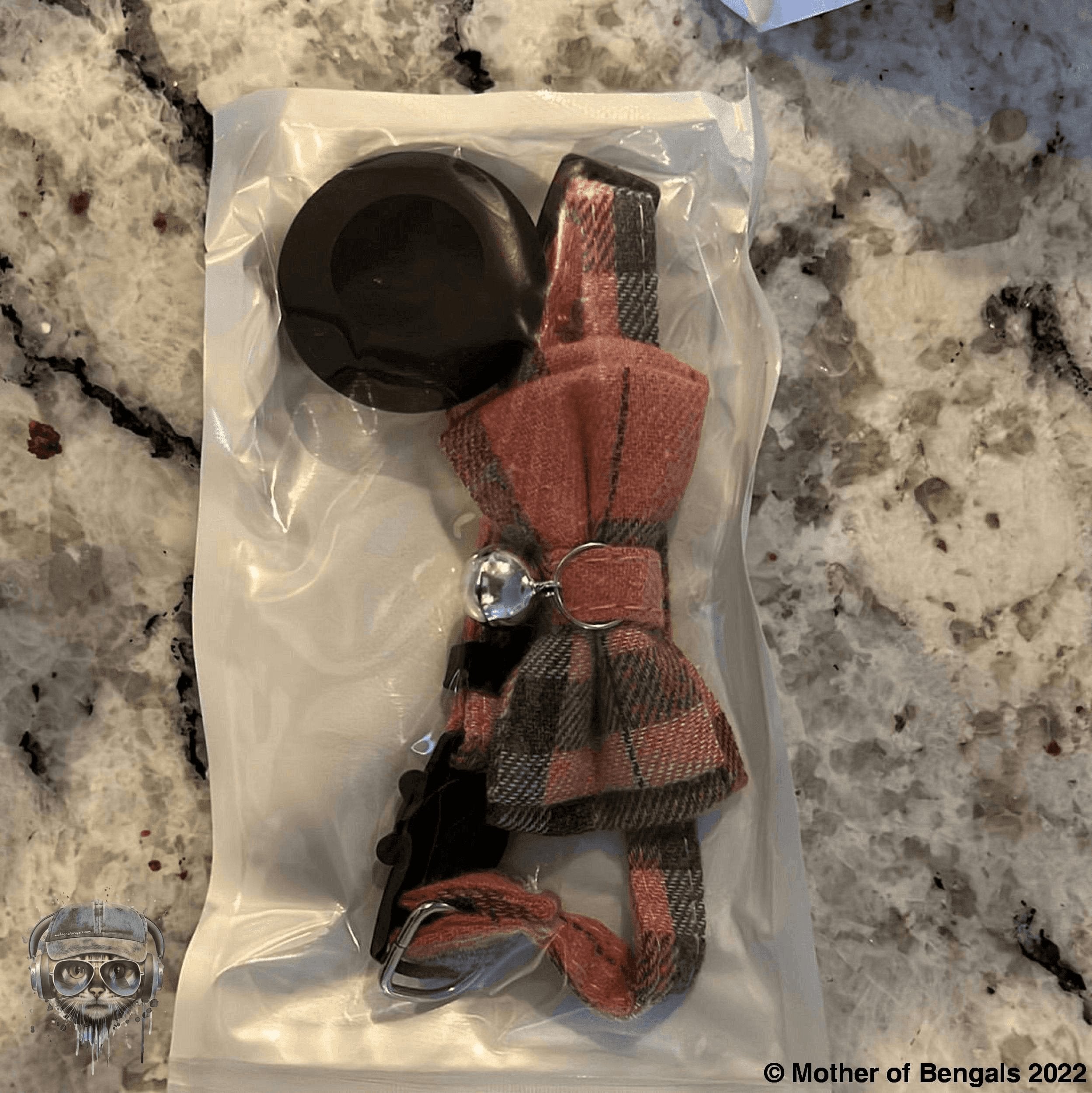 Plaid Bow Tie AirTag Breakaway Cat Collar by Mother of Bengals Mother of Bengals