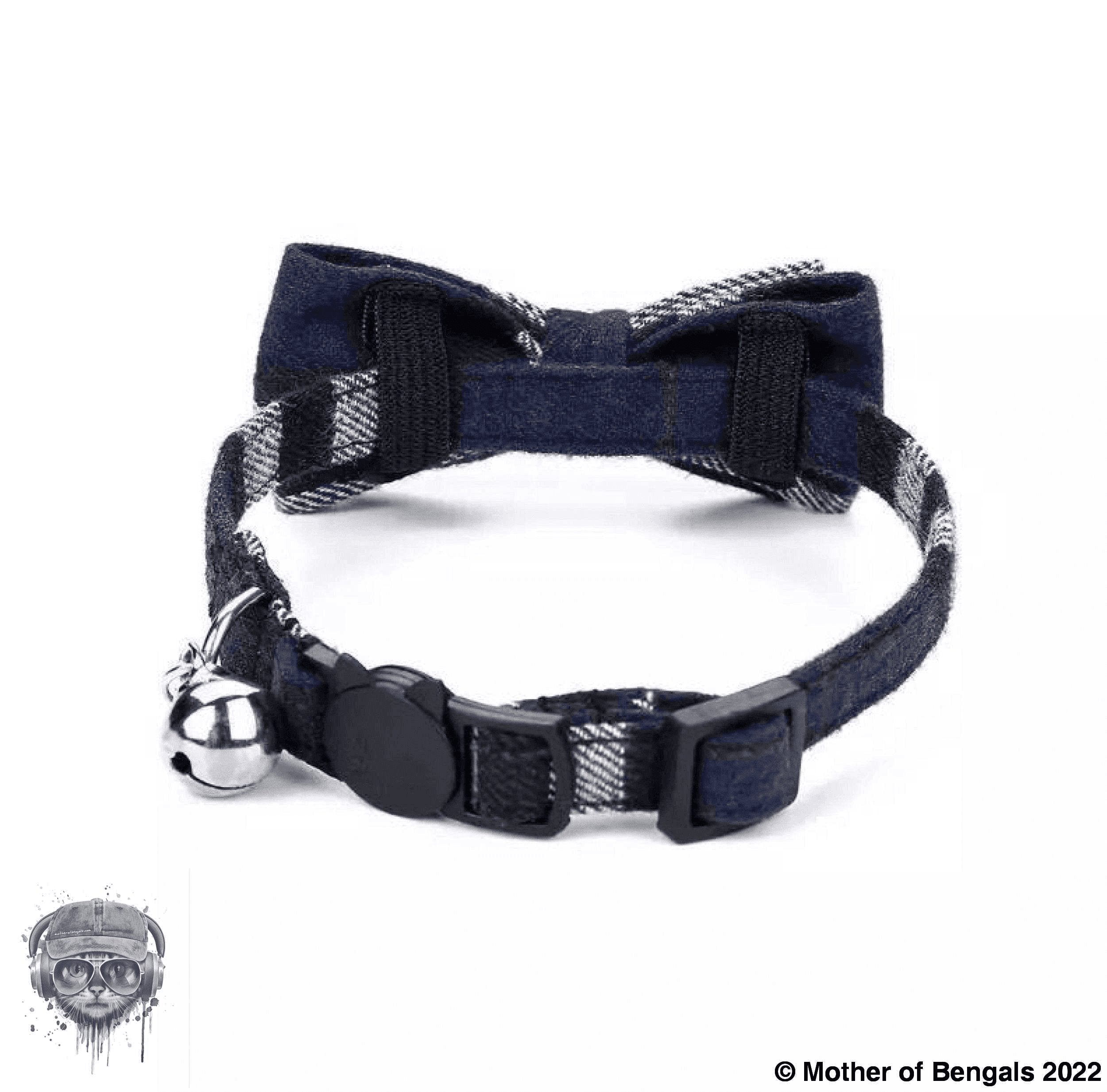 Plaid Bowtie Cat Collar by Mother Of Bengals Mother of Bengals