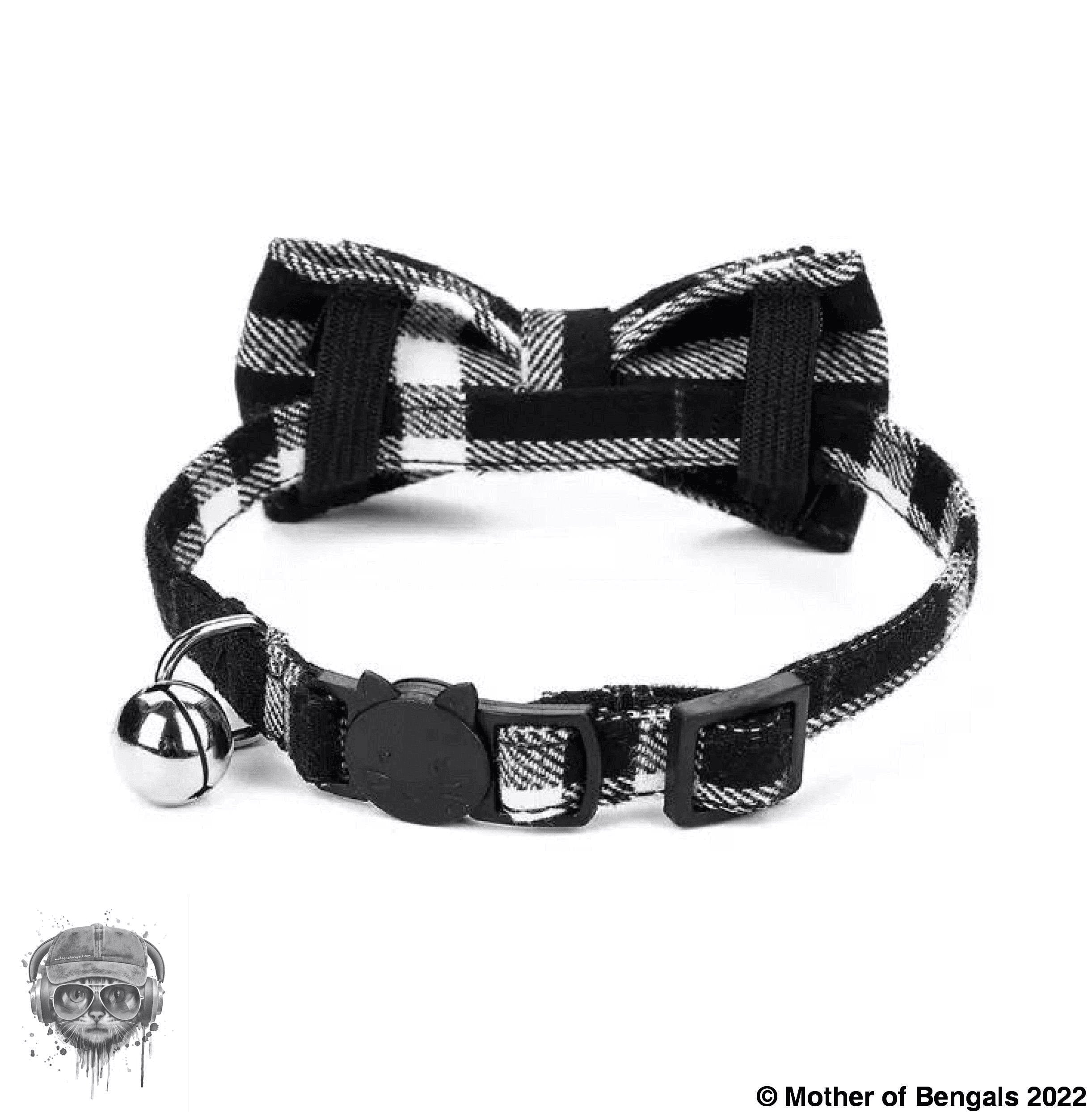 Plaid Bowtie Cat Collar by Mother Of Bengals Mother of Bengals