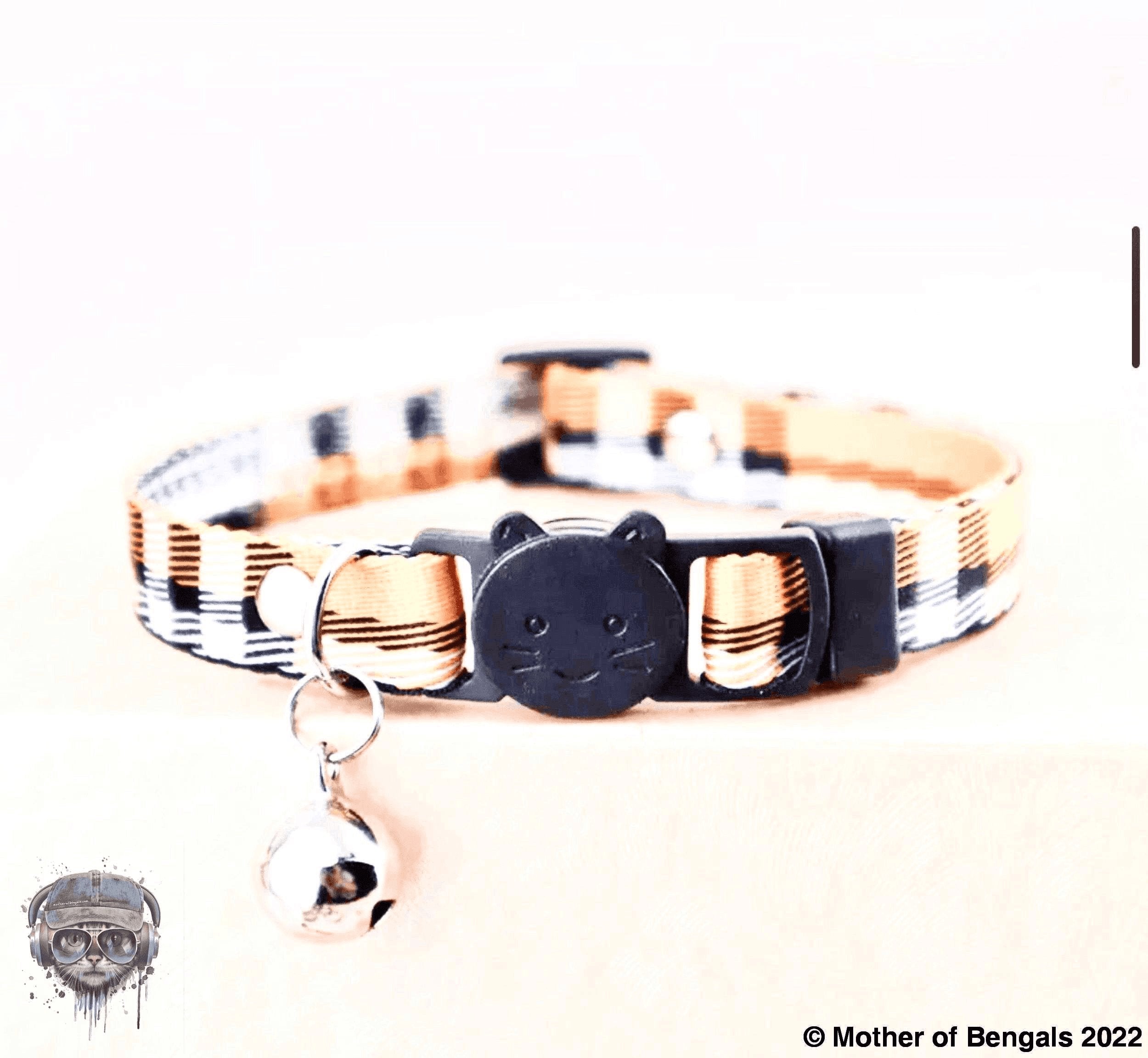 Plaid Ribbon Adjustable Breakaway Cat Collar By Mother Of Bengals Mother of Bengals