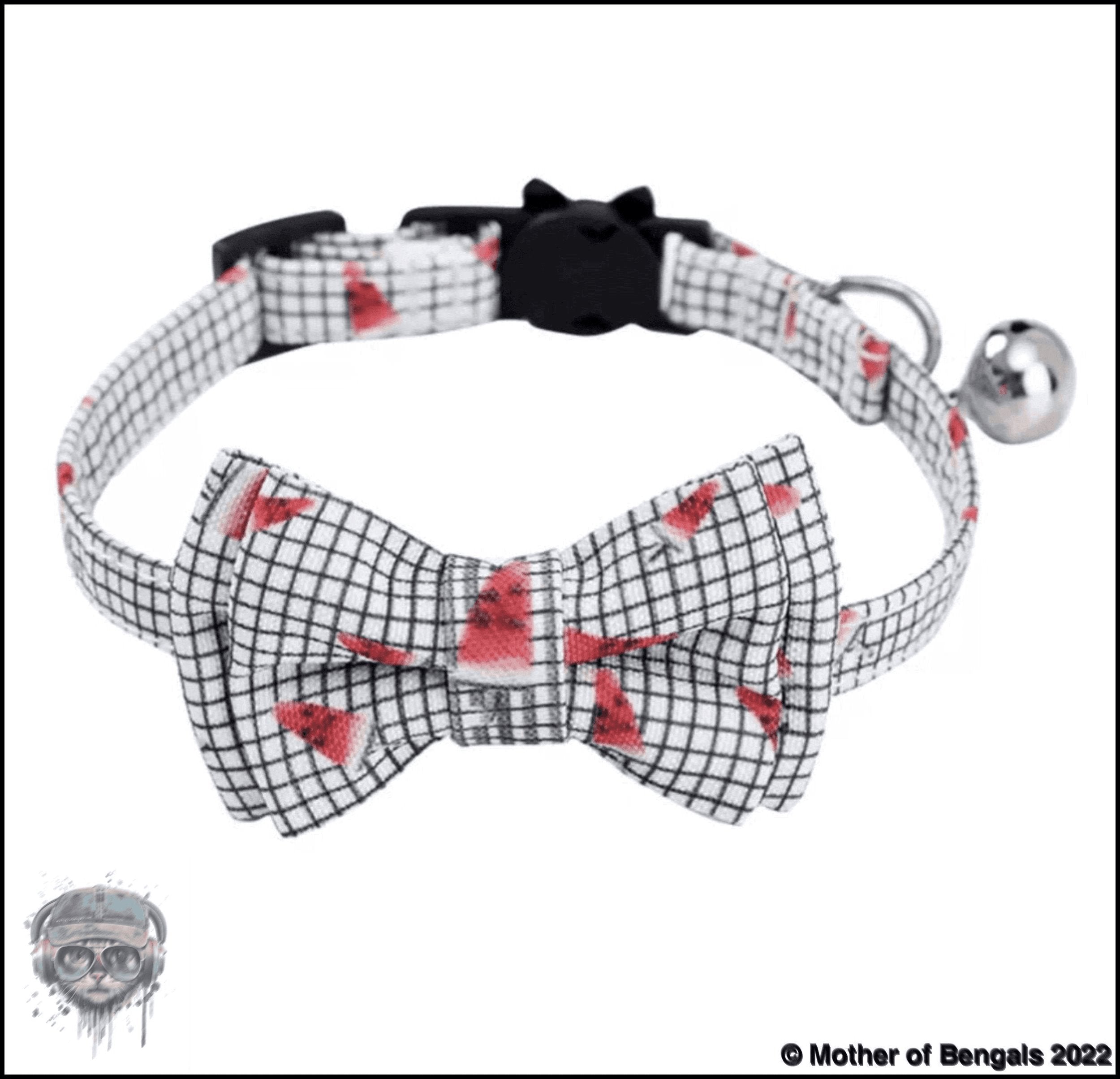 Plaid Watermelon Adjustable Breakaway Collar by Mother of Bengals Mother of Bengals Watermelon