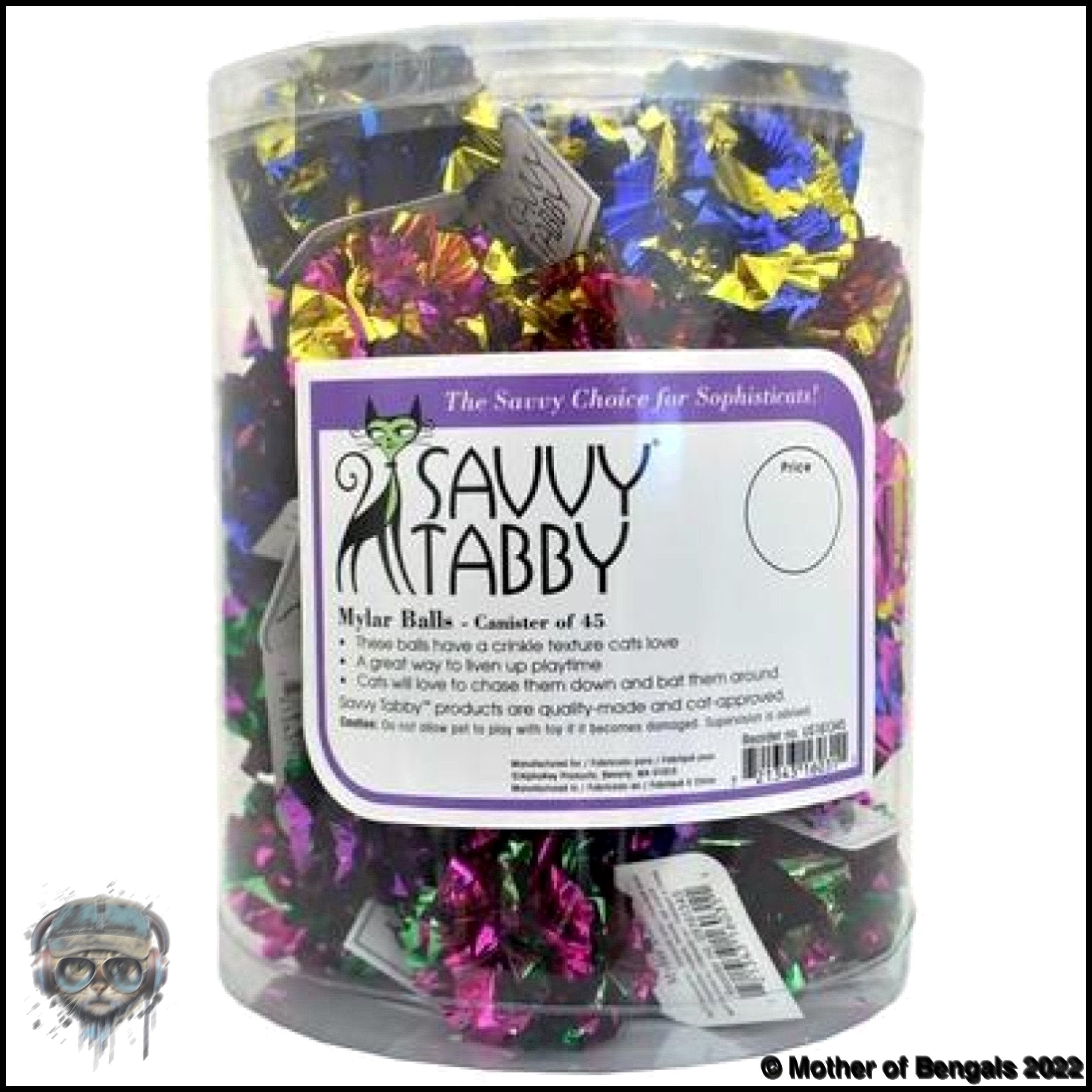 Savvy Tabby Crinkle Mylar Balls Cat Toy Savvy Tabby