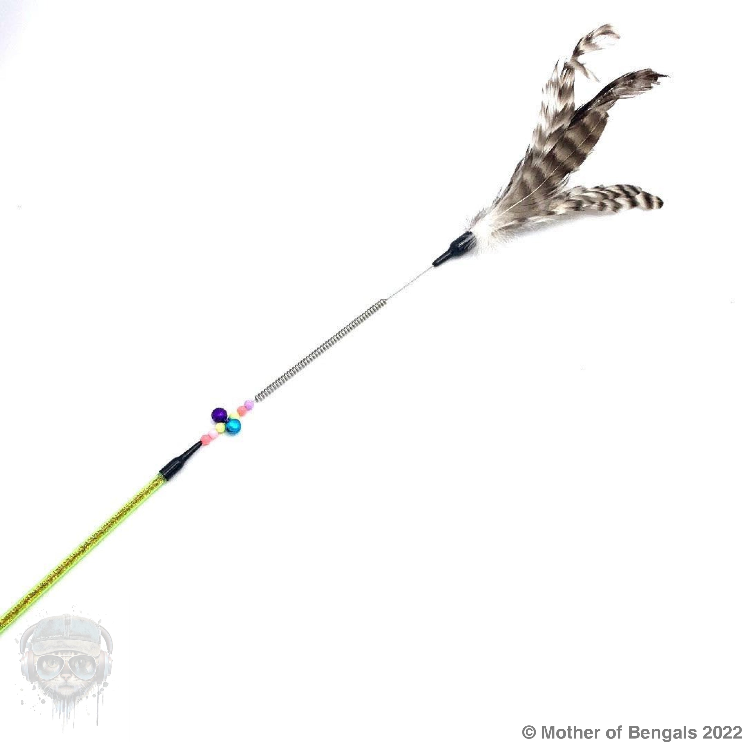 Shake your Goose Feather Wand Cat Toyby Mother Of Bengals Mother of Bengals Green wand