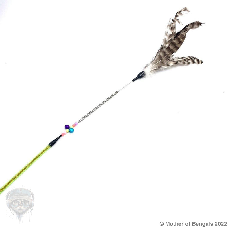 Shake your Goose Feather Wand Cat Toyby Mother Of Bengals Mother of Bengals Green wand 