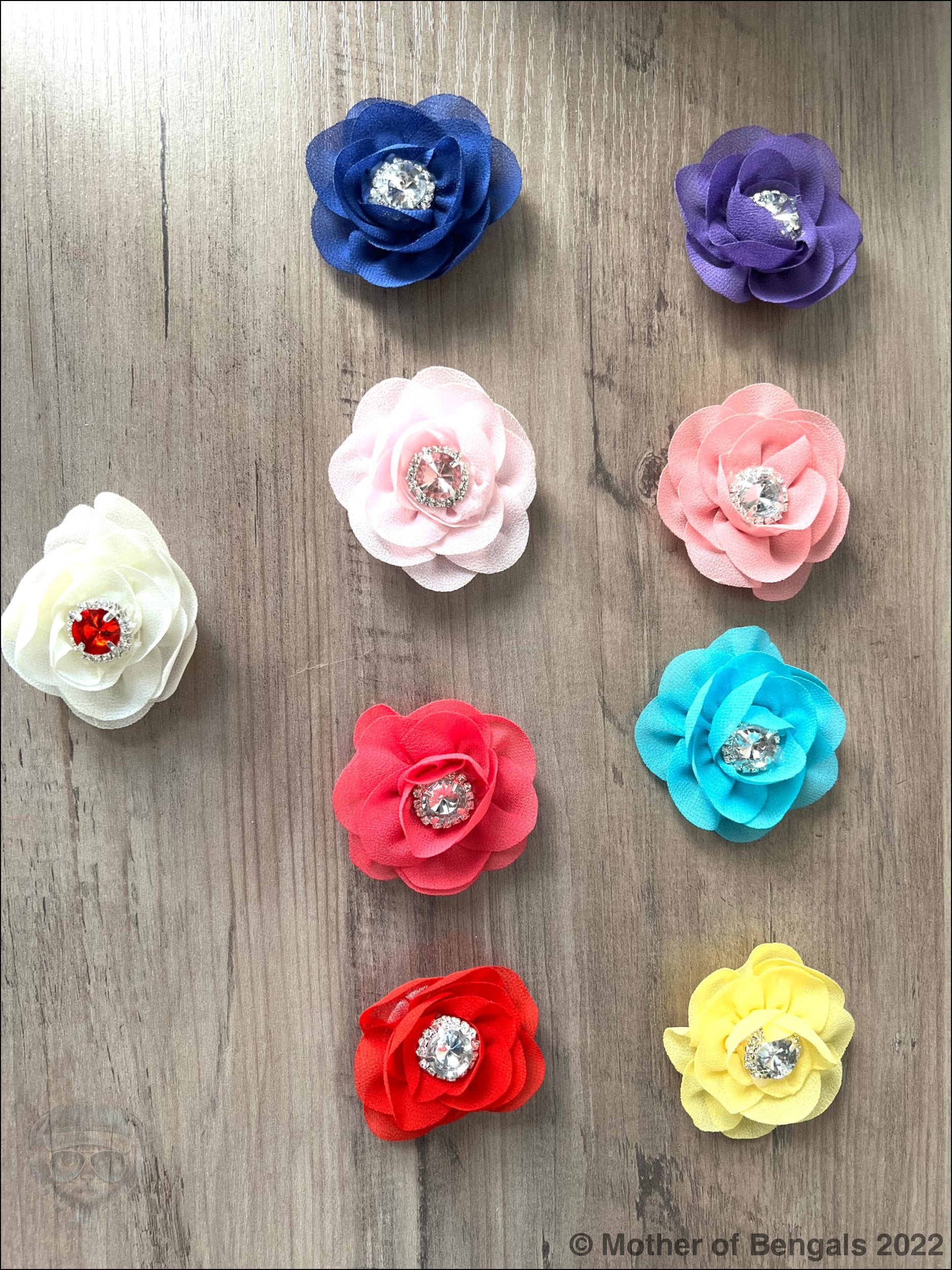 Slide-on Floral Collar Rhinestone Bling By Mother Of Bengals Mother of Bengals