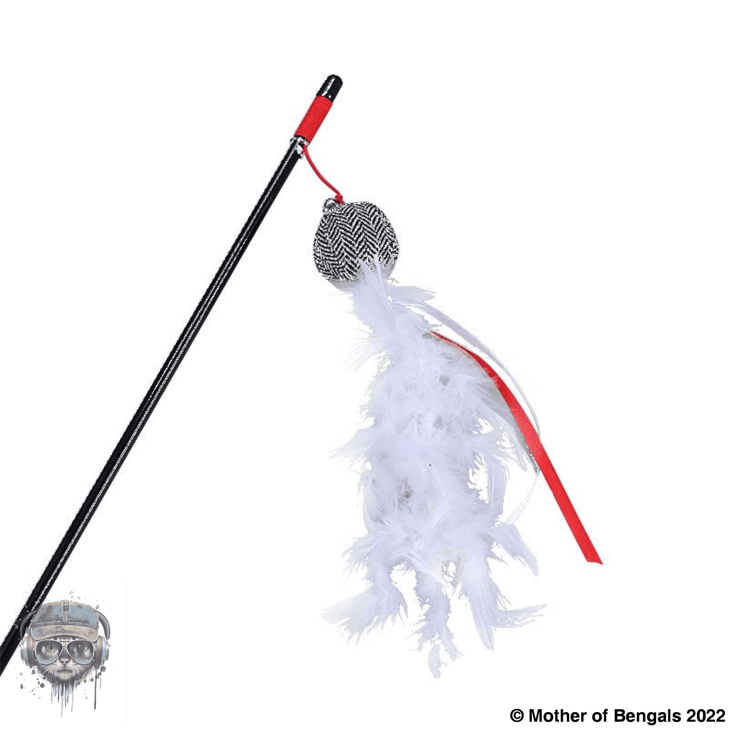 Taste of the Holidays Feathery Cat Teaser Wand by Mother Of Bengals Wand Mother of Bengals