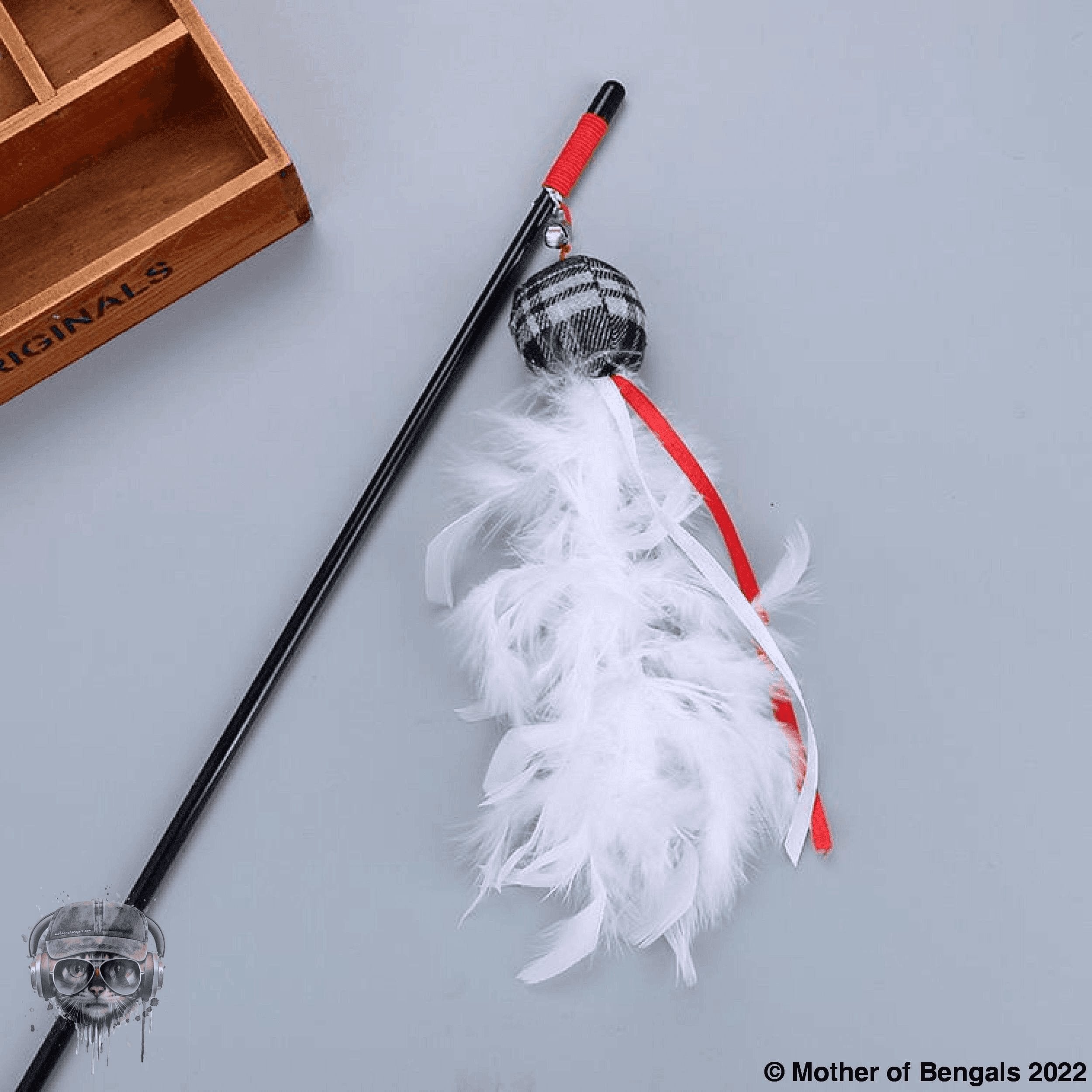 Taste of the Holidays Feathery Cat Teaser Wand by Mother Of Bengals Wand Mother of Bengals