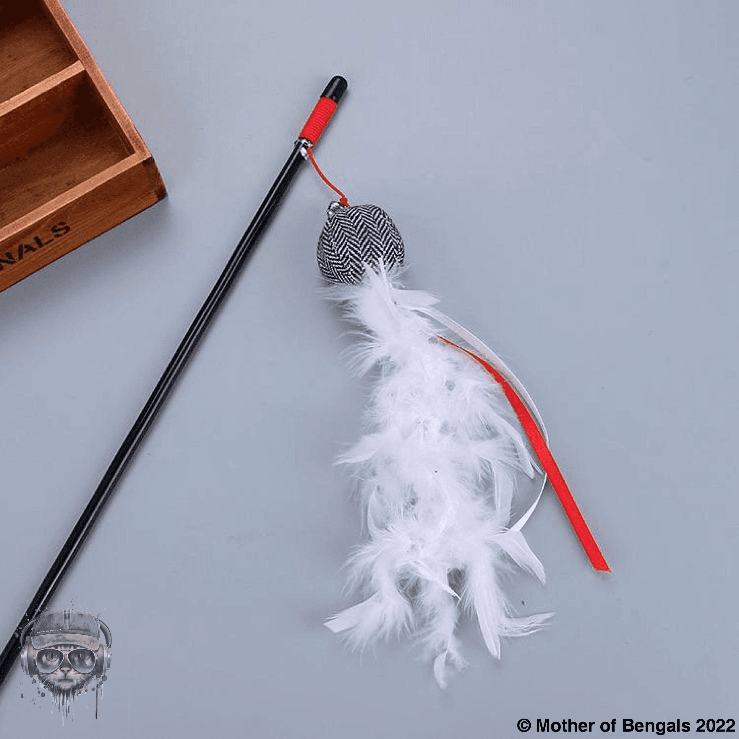 Taste of the Holidays Feathery Cat Teaser Wand by Mother Of Bengals Wand Mother of Bengals