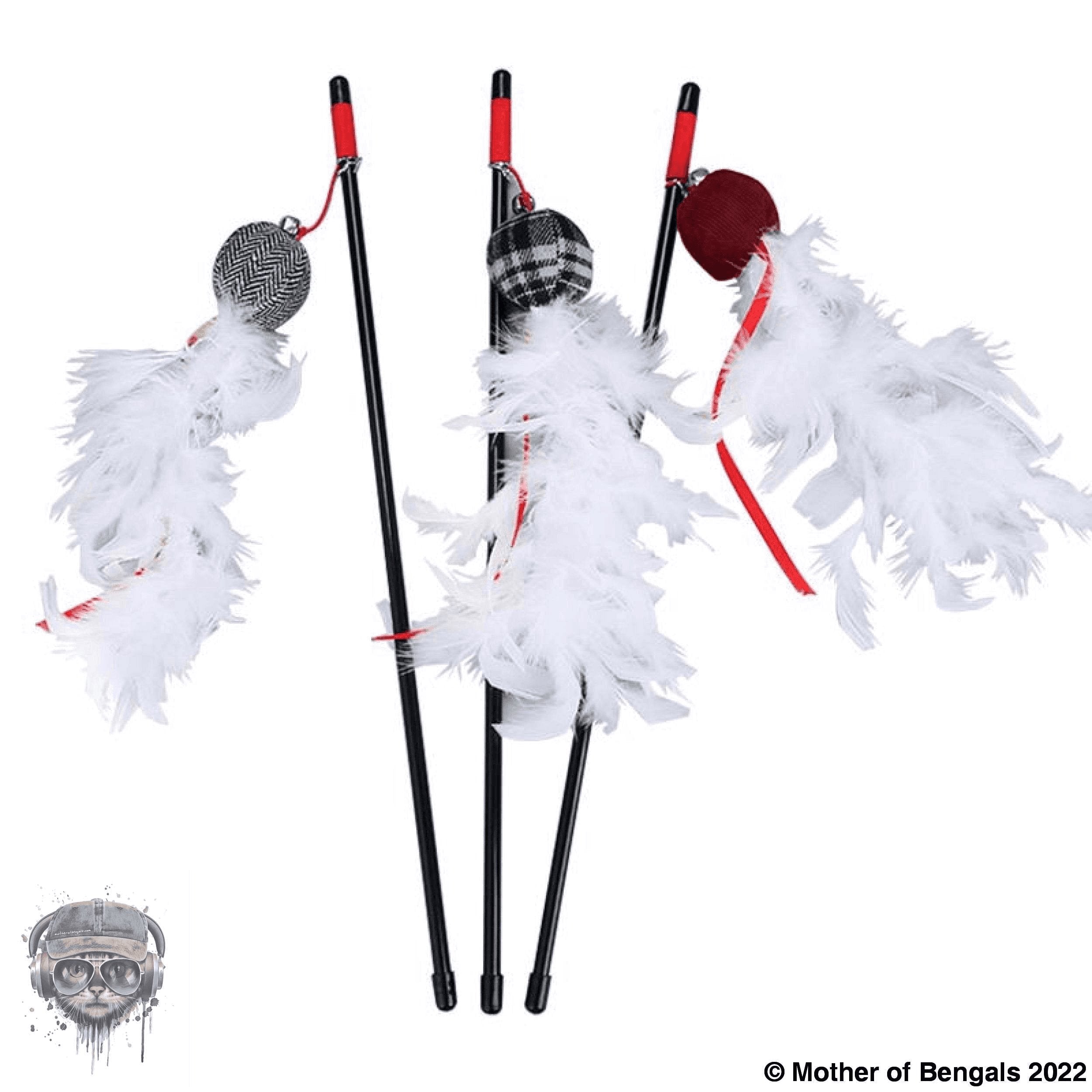 Taste of the Holidays Feathery Cat Teaser Wand by Mother Of Bengals Wand Mother of Bengals