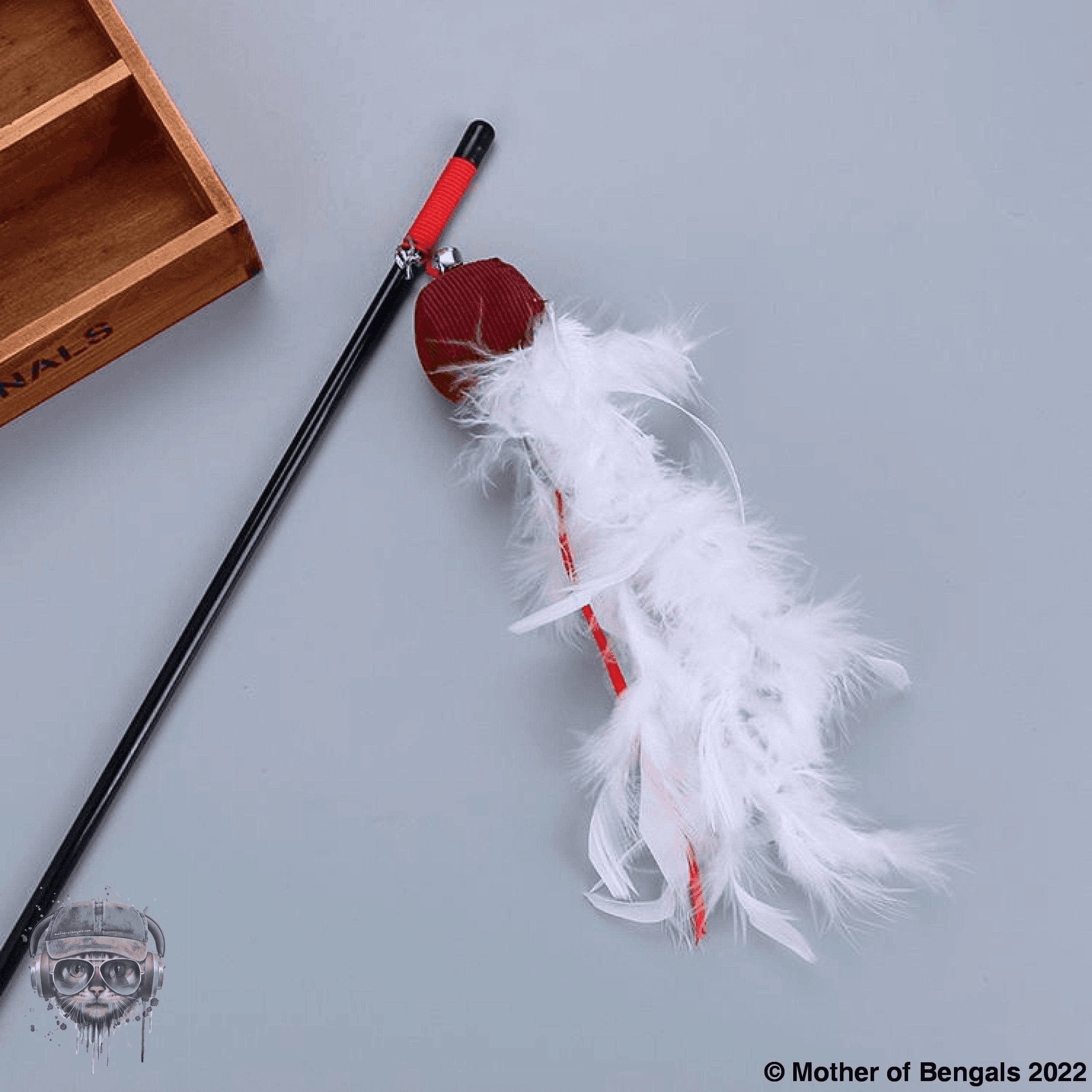 Taste of the Holidays Feathery Cat Teaser Wand by Mother Of Bengals Wand Mother of Bengals