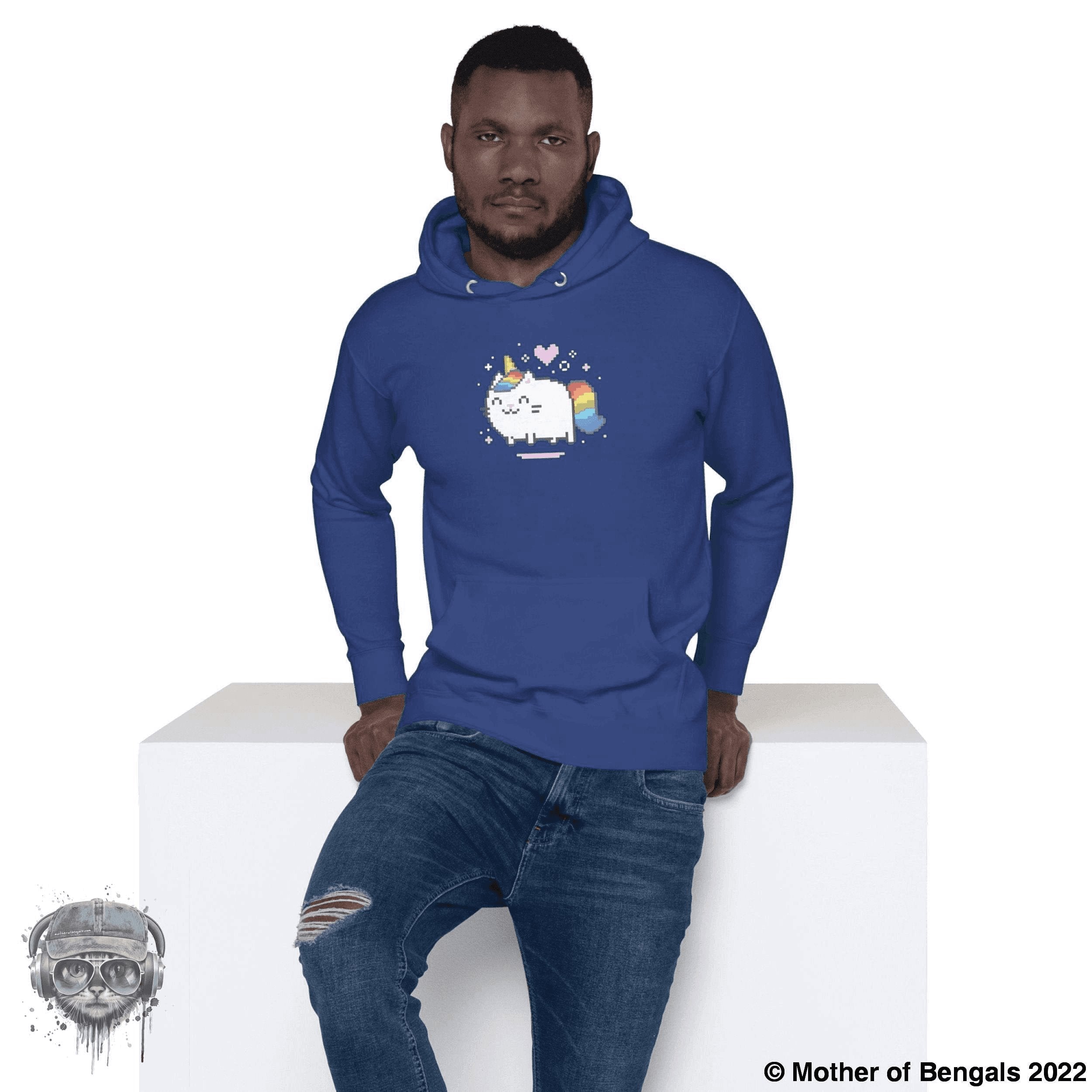 Unicorn Kitty Hoodie Mother of Bengals Team Royal S