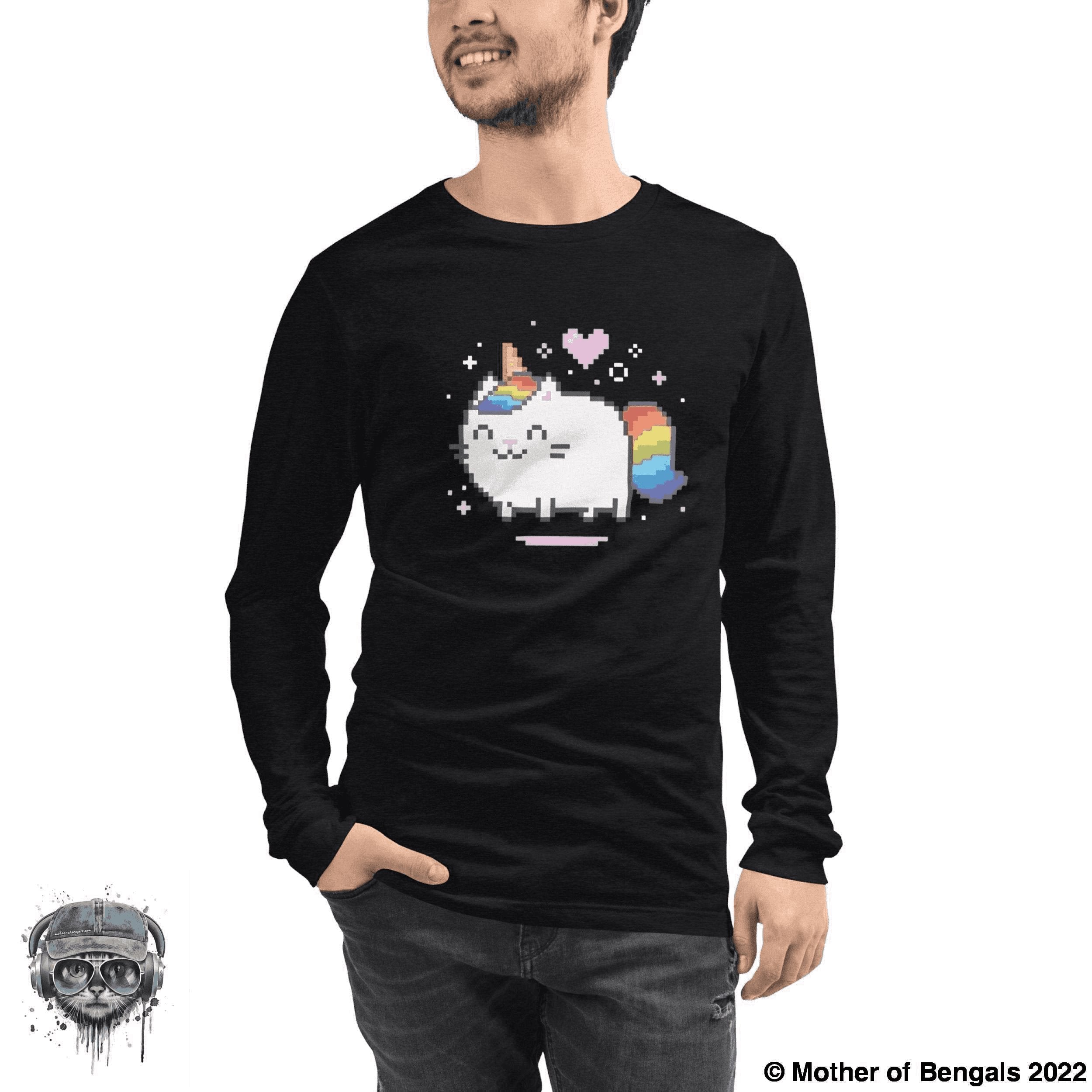 Unicorn Kitty Long Sleeve Shirt Mother of Bengals