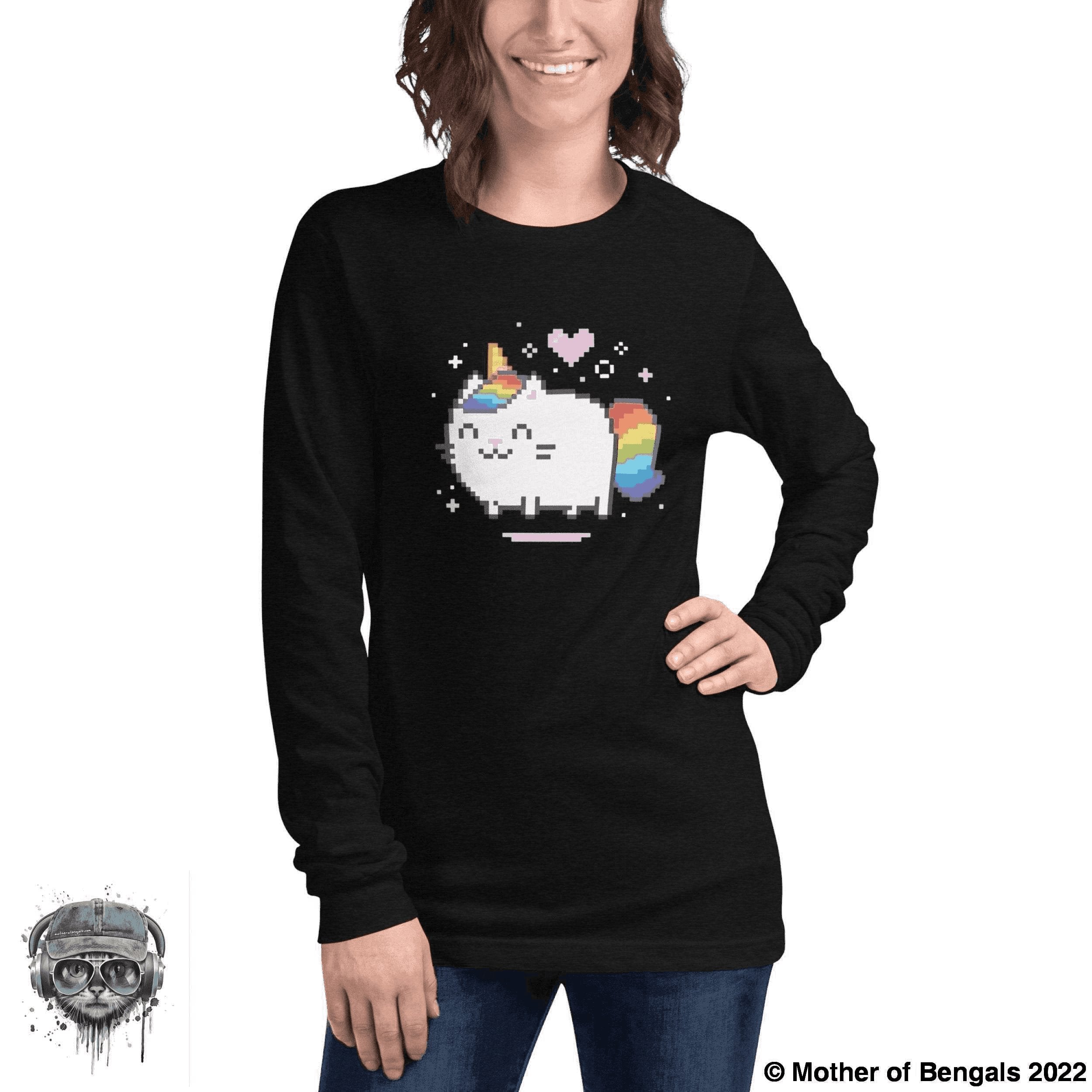 Unicorn Kitty Long Sleeve Shirt Mother of Bengals
