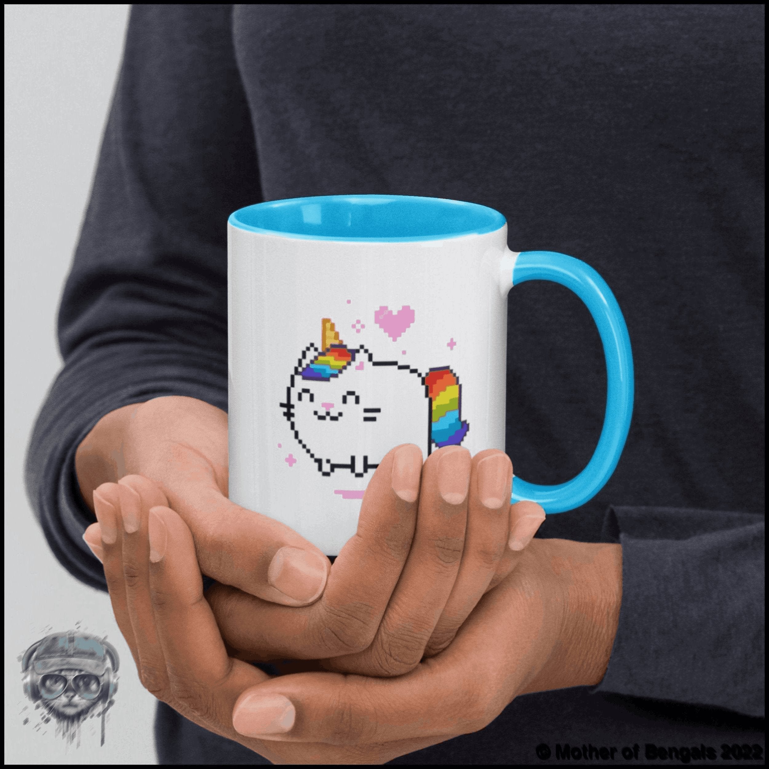 Unicorn Kitty Mug Mother of Bengals Blue
