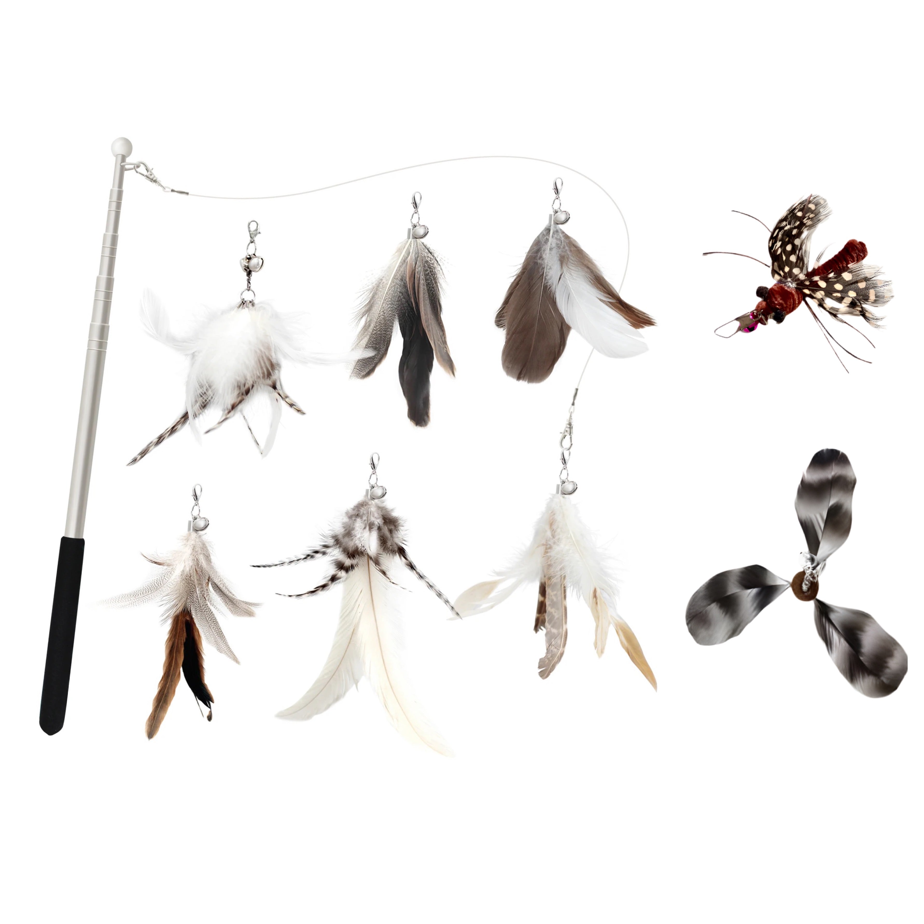 Furprize! Mink, 9 piece Feather & Cat Wand Teaser Set