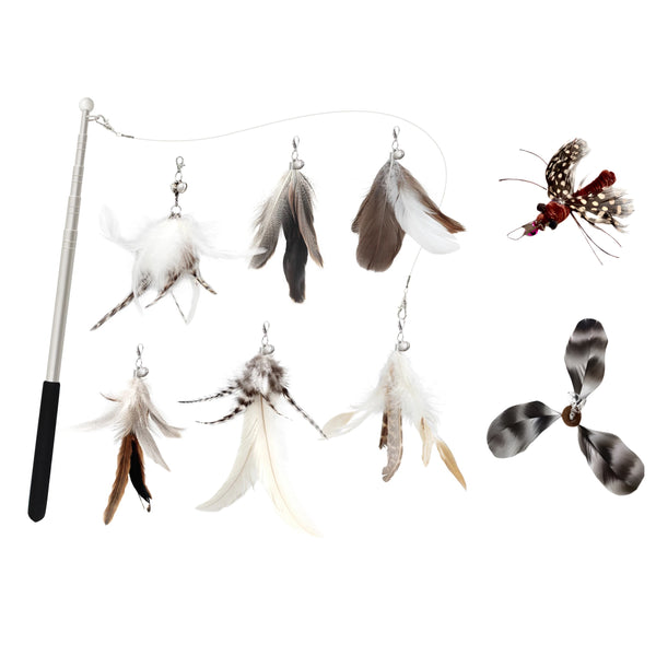 Furprize! Mink, 10 piece Feather & Cat Wand Teaser Set