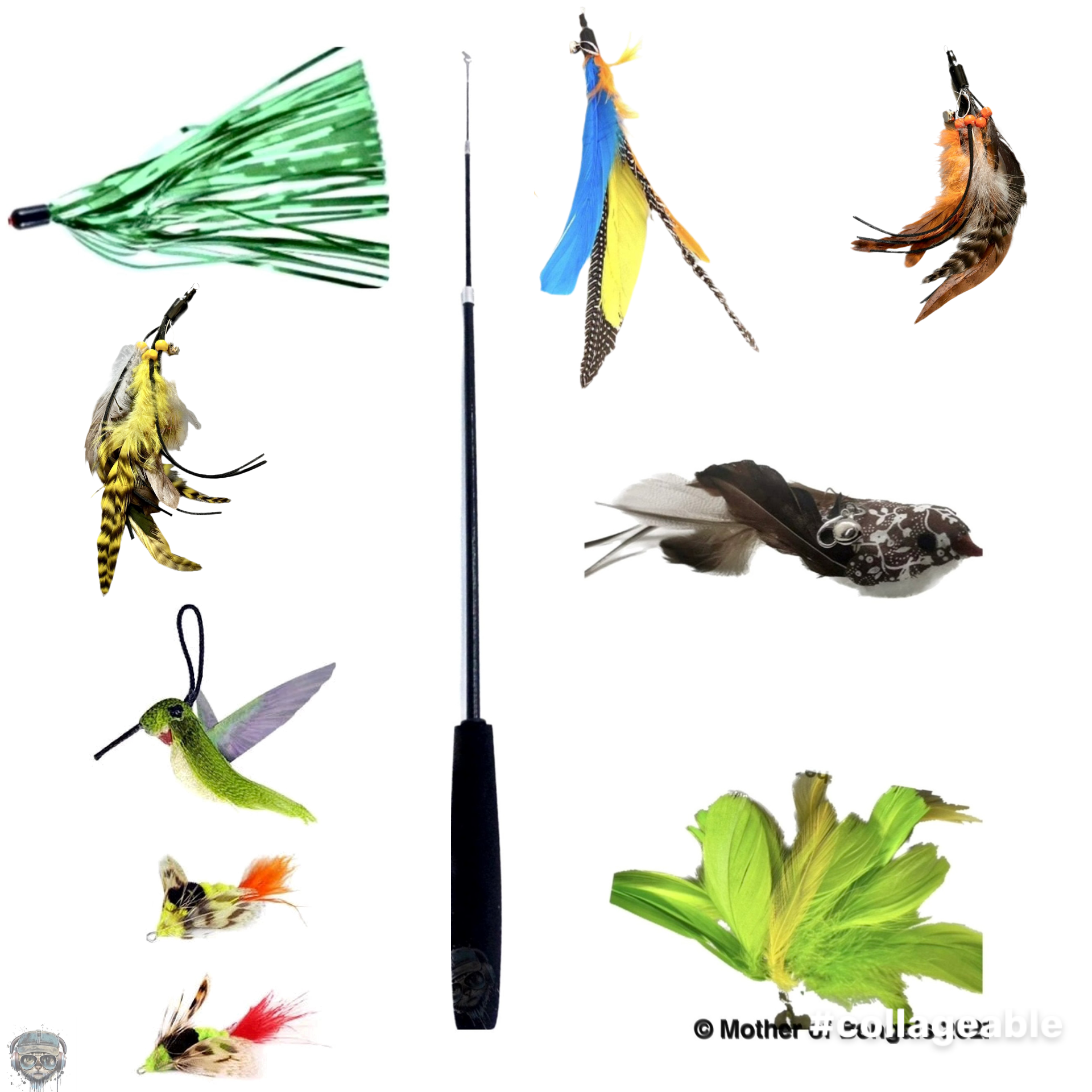 Furprize! Humming Bird Takes Flight,  11 pc Cat Wand Teaser Set🦁