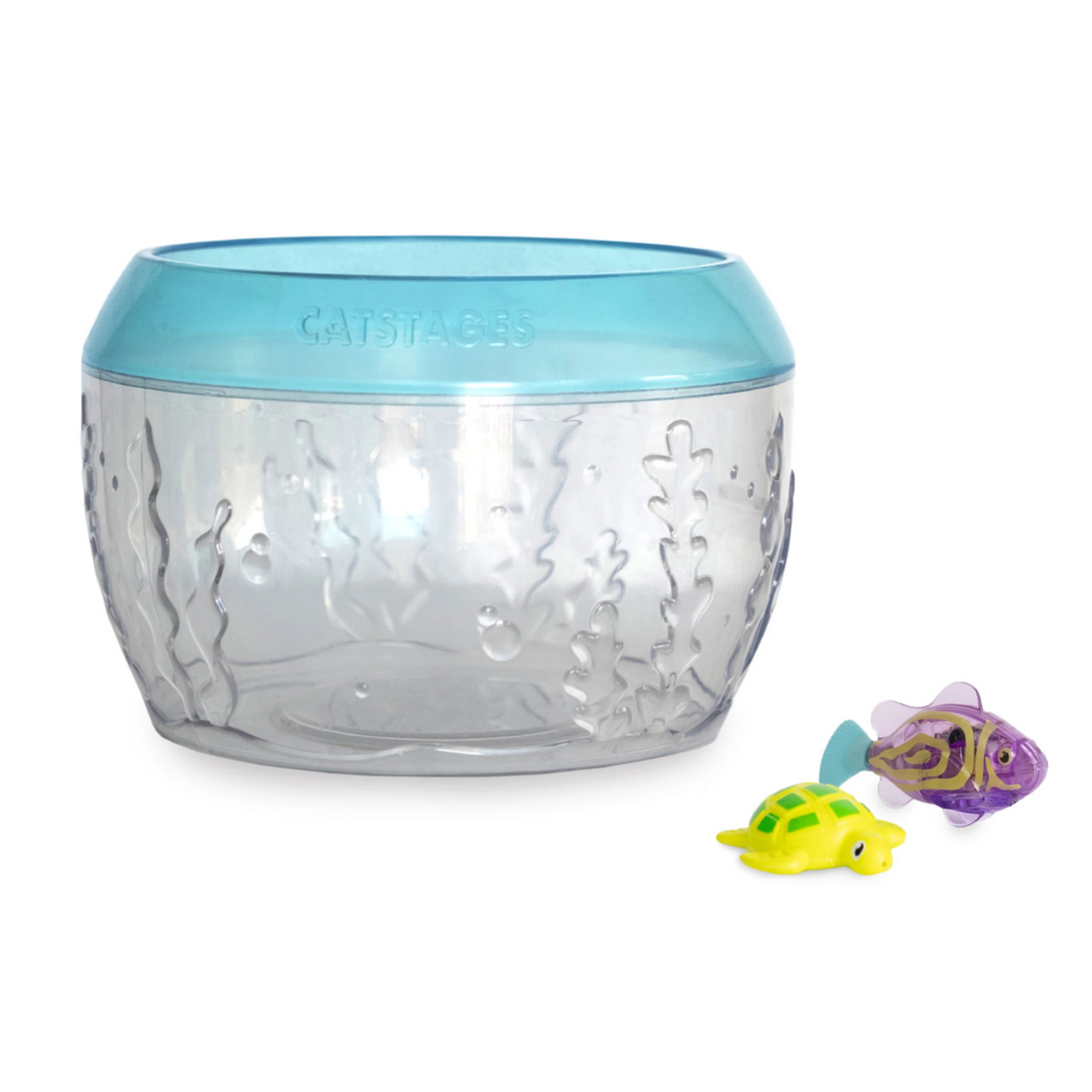 Catstages Blue Meow-smerizing Fish Bowl Cat Toy with Two Water Toys, Small