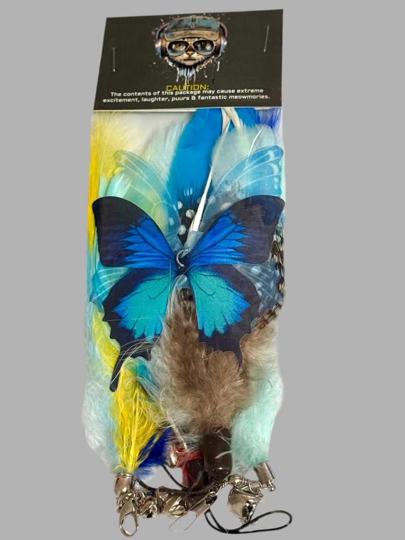 Furprize! Butterfly Garden, Blue, 5 piece Feather Wand Teaser Refill Set