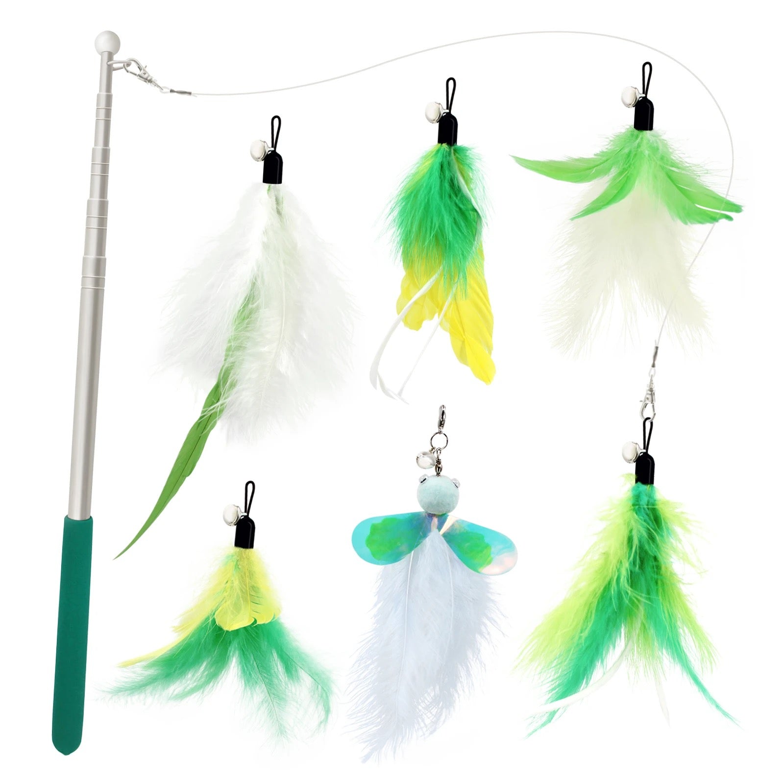 FurPrize!  Lucky 🍀  7 piece Feather & Cat Wand Teaser Set