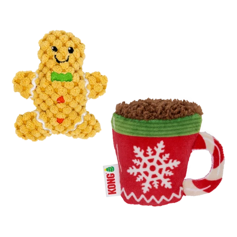 KONG HOLIDAY SCRATTLES GINGERBREAD, COCOA 2-PK