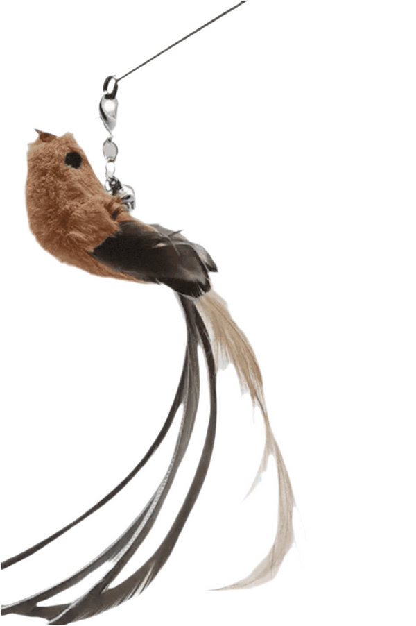 FurPrize! Vida Bird, Long Feather Tail, Wand Refill, Brown