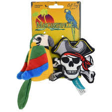 MULTIPET Margaritaville Parrot/Skull Cat Toy 2pk