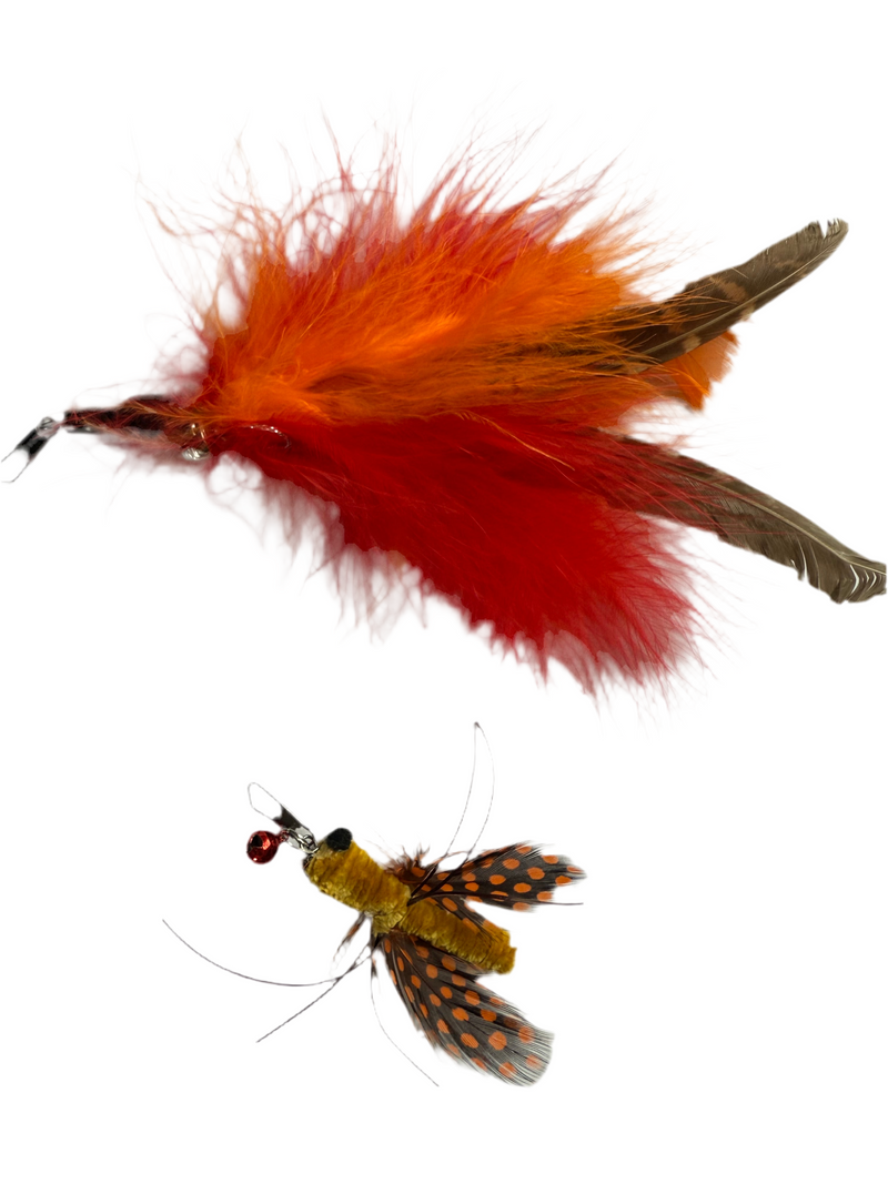 FurPrize! Koi Garden, Red/Orange, 4 piece Feather Refill Teaser Set