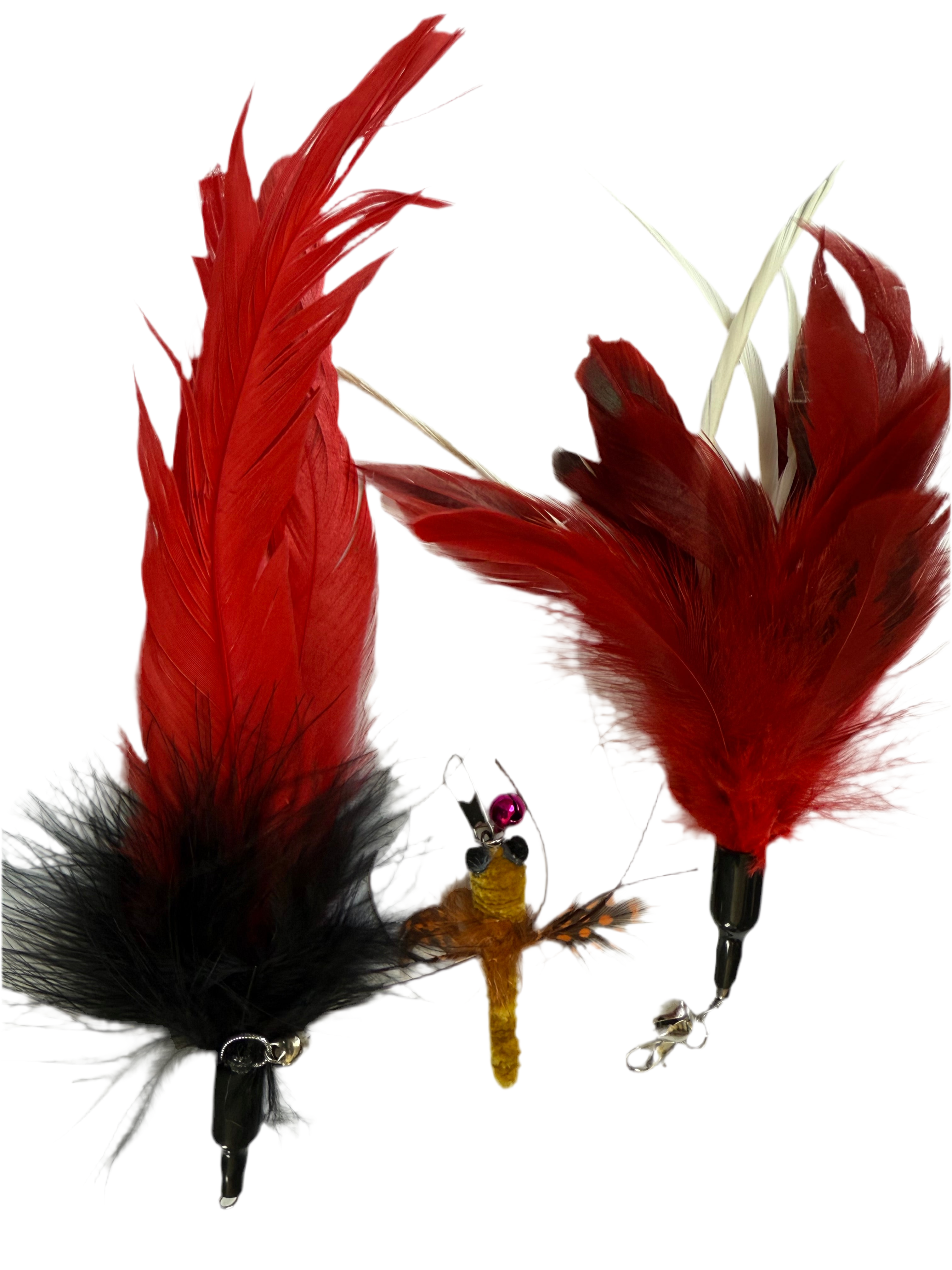 FurPrize! Koi Garden, Red/Black, 5 piece Feather Refill Teaser Set