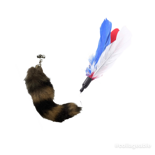 FurPrize! Patriot Racoon, 2 piece Feather Refill Teaser Set