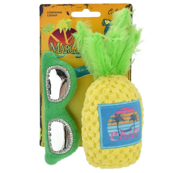 Margaritaville® Pineapple and Sunglasses 2pk Cat Toy