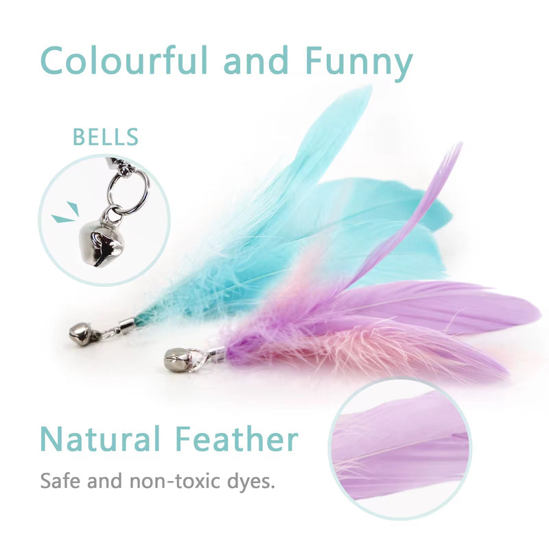 FurPrize!  Cotton candy, 9 piece Feather & Cat Wand Teaser Set