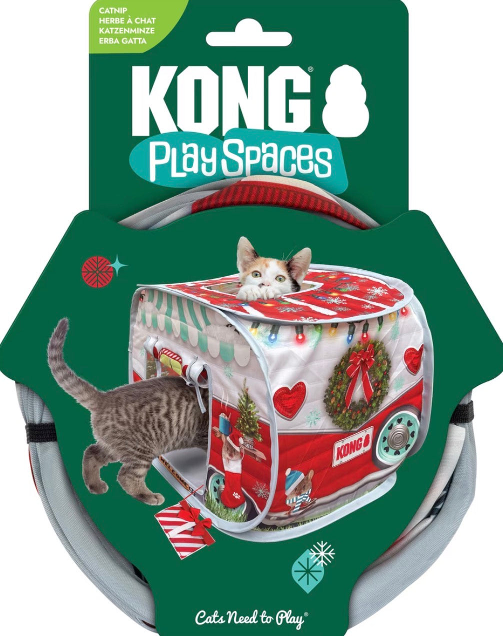 KONG Holiday Play Spaces Bungalow Gingerbread Tunnel Cat Toy
