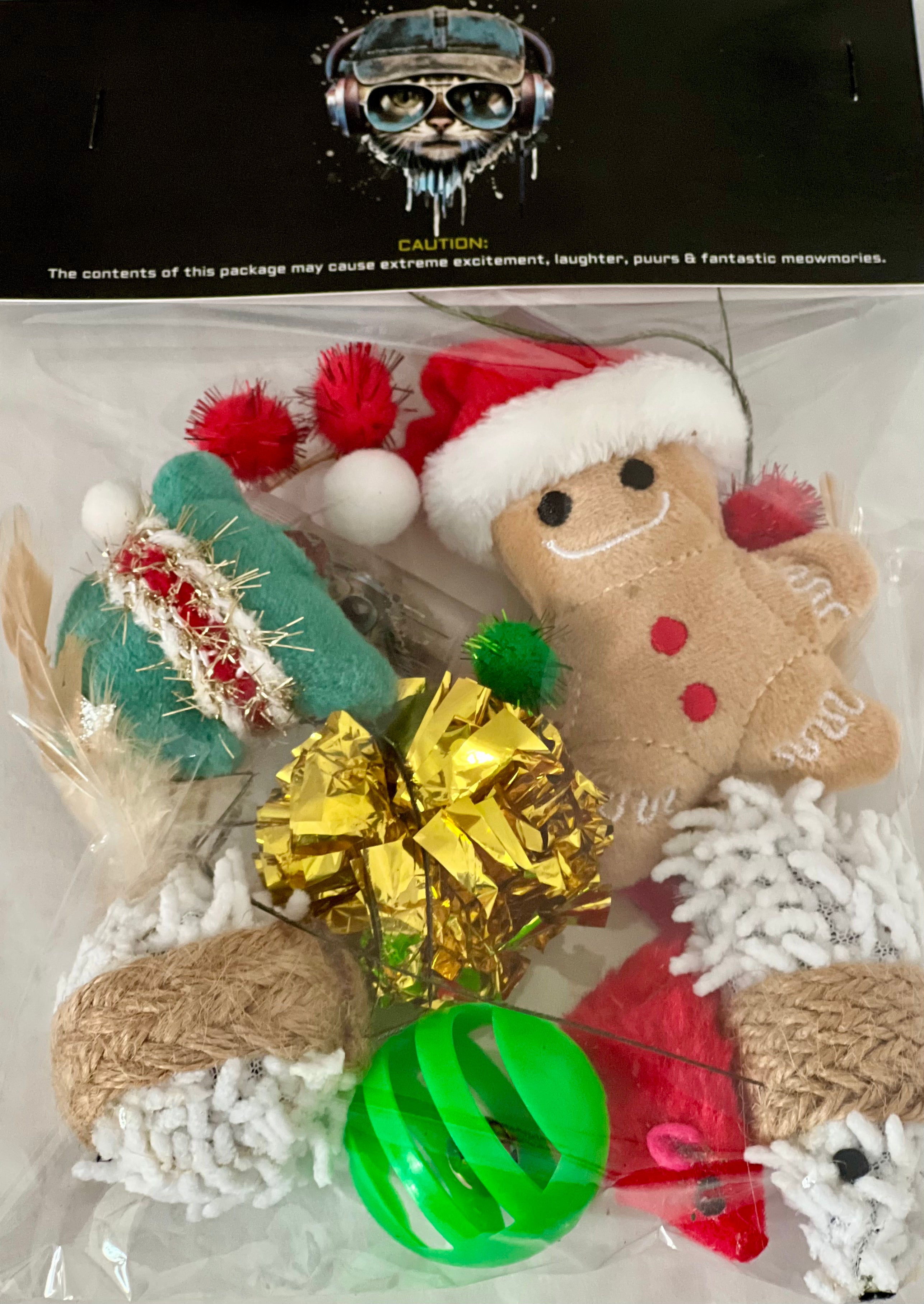 Furprize! Holiday Santa Gingerbread and Christmas tree catnip infusion Stocking Stuffer Cat Toys