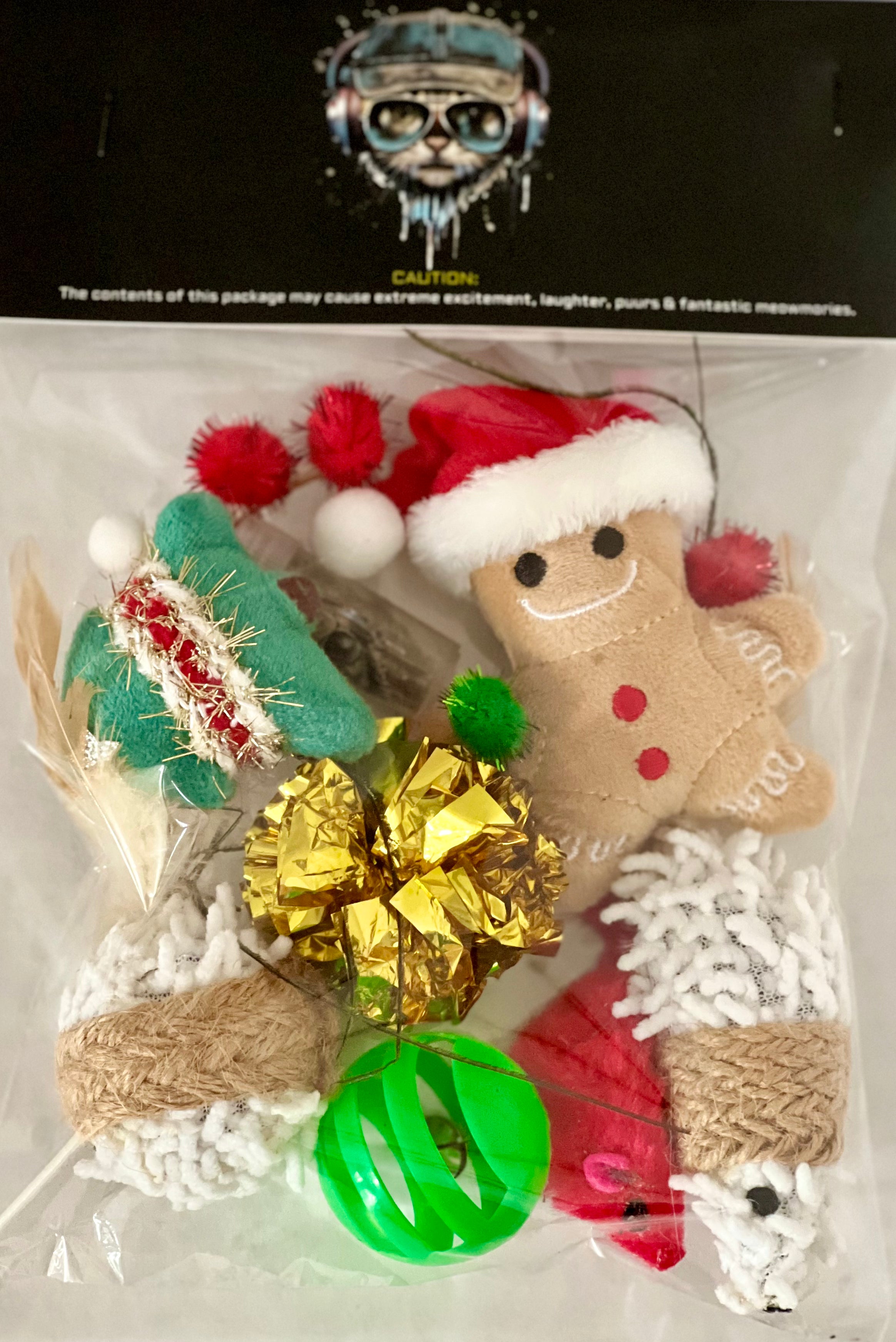 Furprize! Holiday Santa Gingerbread and Christmas tree catnip infusion Stocking Stuffer Cat Toys