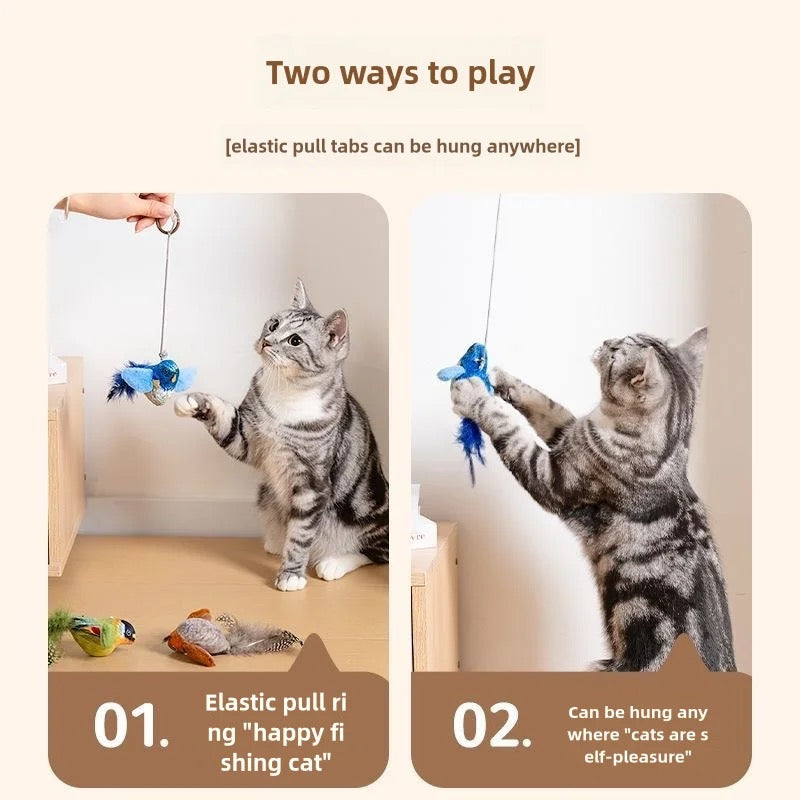 Furprize! Interactive Chirping Bird Feather Cat Toy and refill