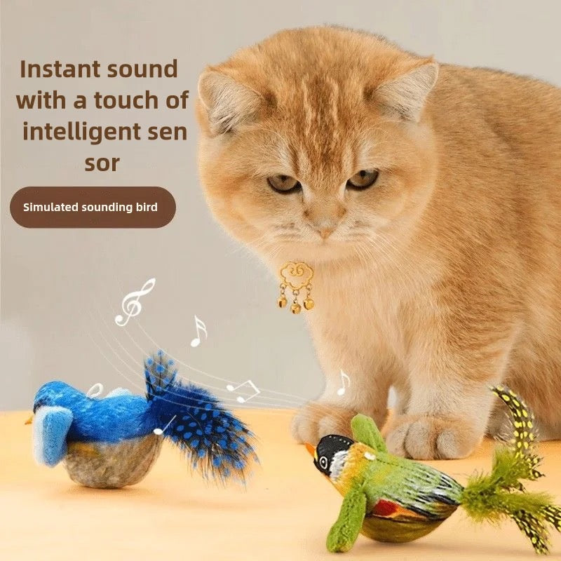 Furprize! Interactive Chirping Bird Feather Cat Toy and refill