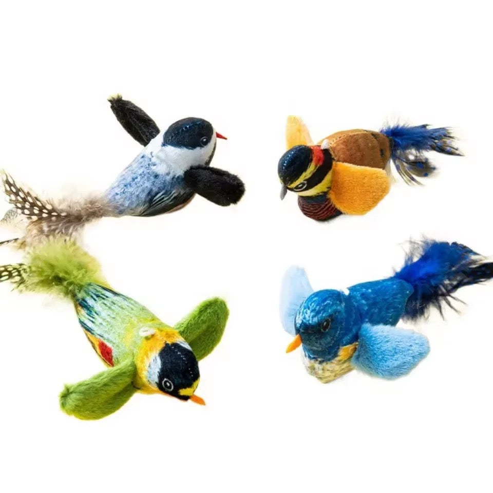 Furprize! Interactive Chirping Bird Feather Cat Toy and refill