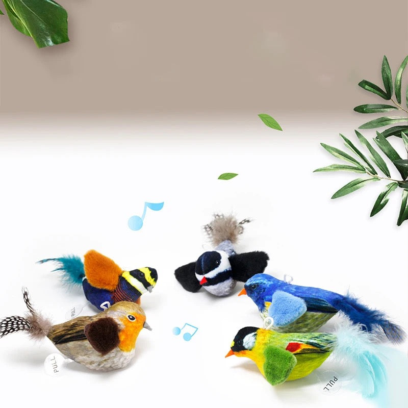 Furprize! Interactive Chirping Bird Feather Cat Toy and refill