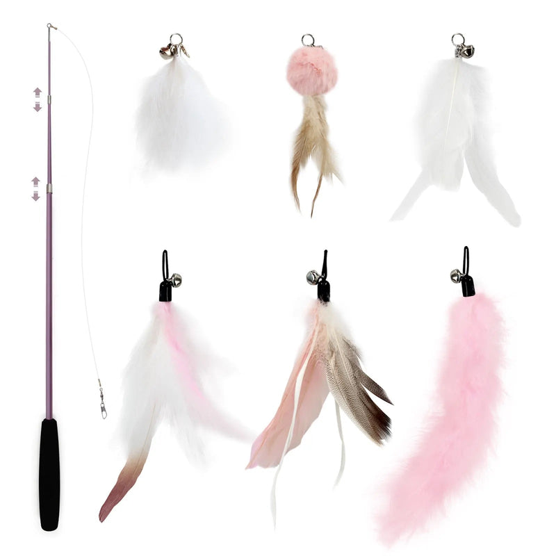 Furprize! Stormy’s Unstoppable, Pink, 6 piece Feather & Cat Wand Teaser Set Bundle FurPrize! 