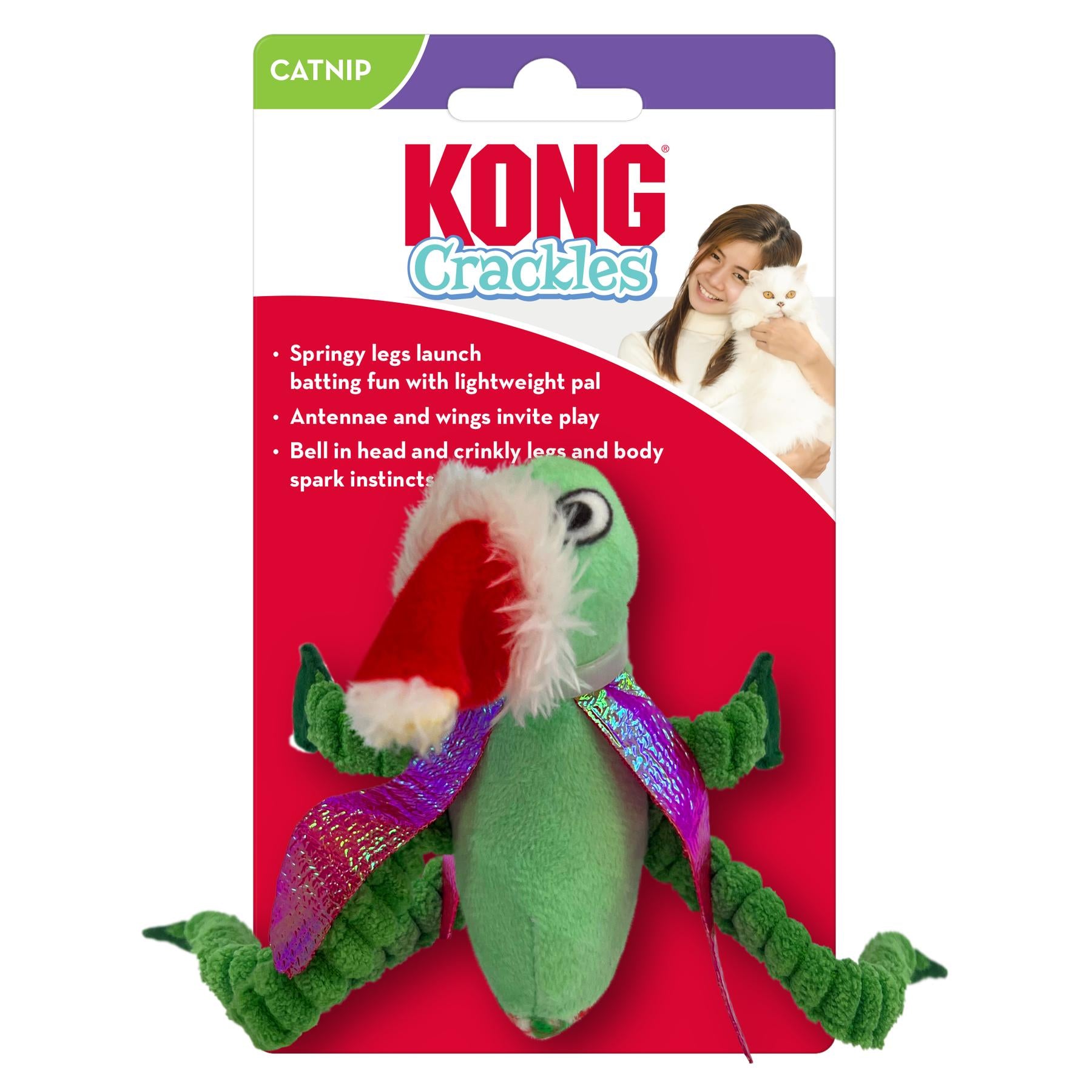 KONG Holiday Crackles Grasshopper