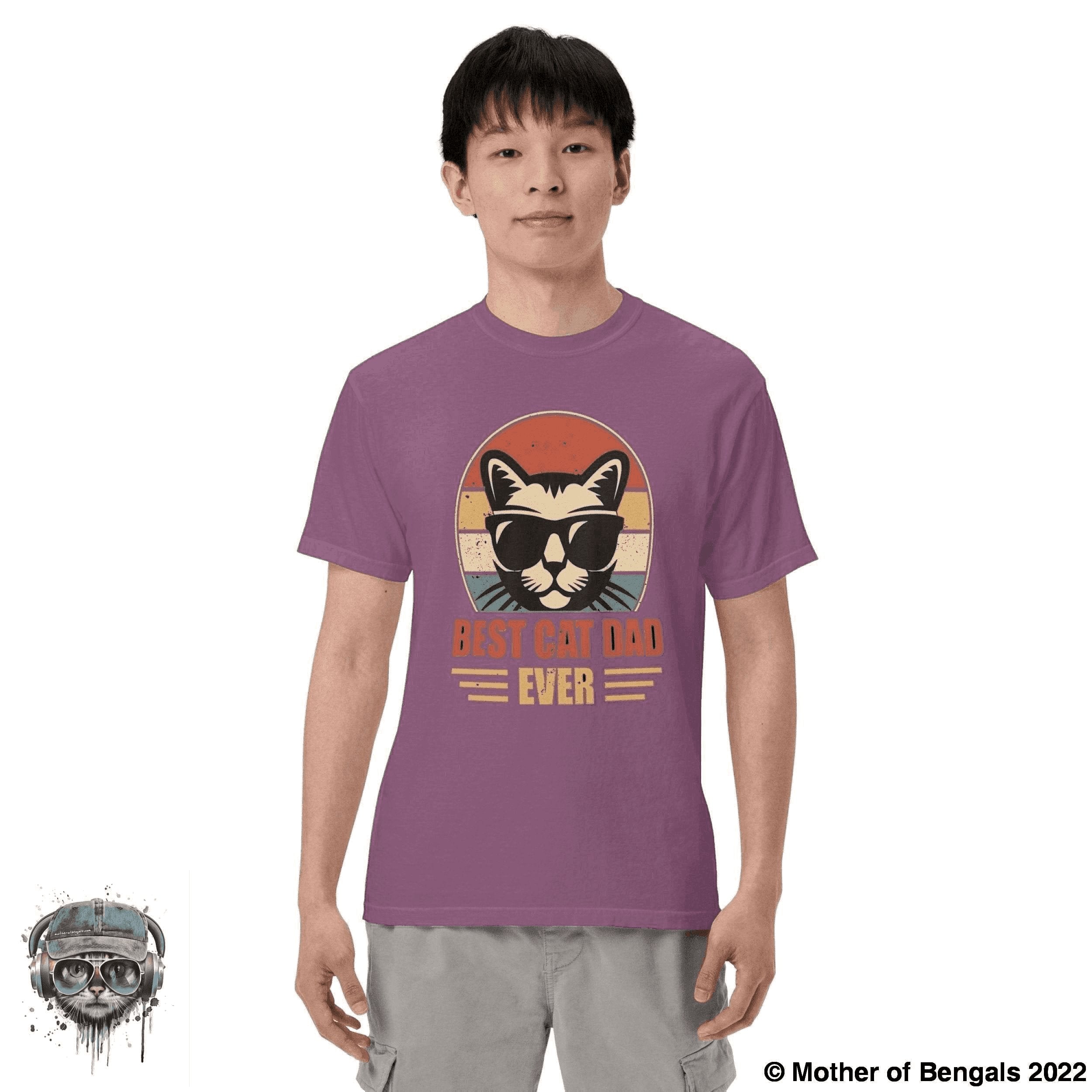 Best Cat Dad Ever T-Shirt Mother of Bengals Berry S 