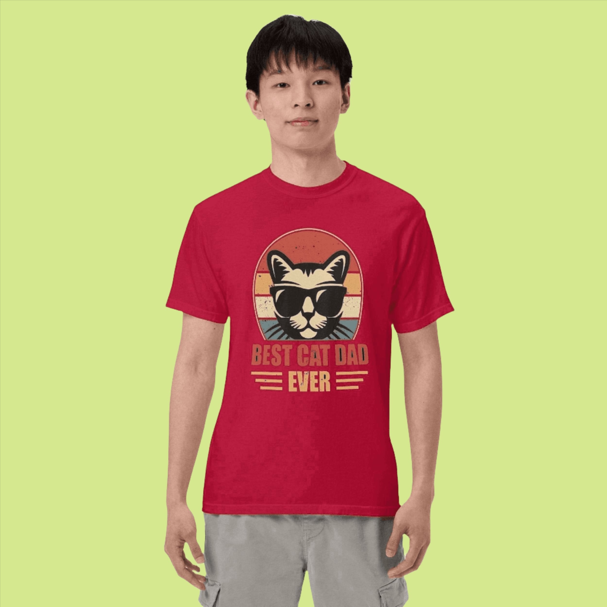 Best Cat Dad Ever T-Shirt Mother of Bengals Red S 