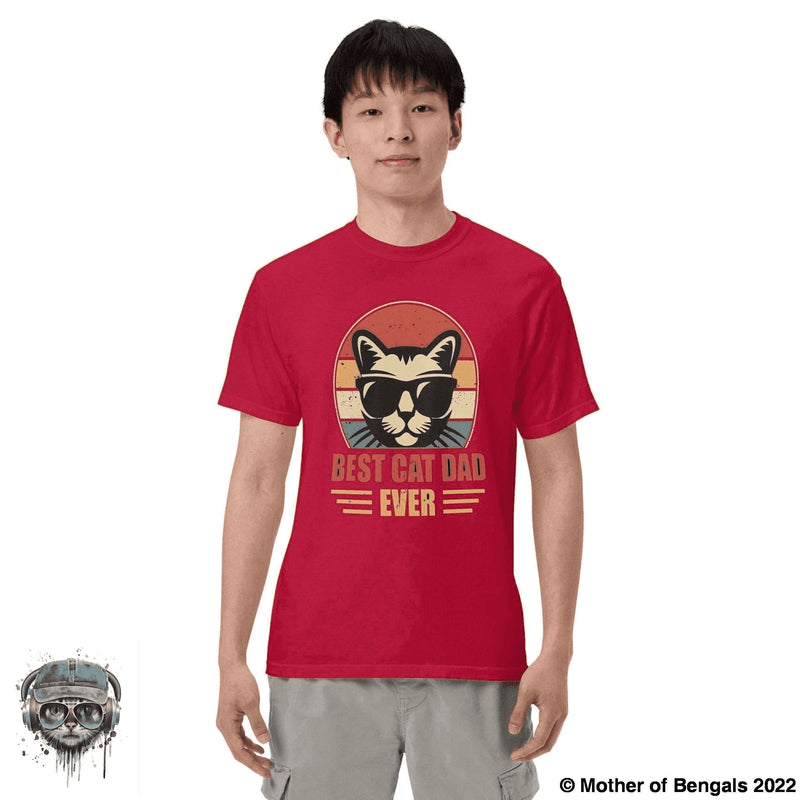 Best Cat Dad Ever T-Shirt Mother of Bengals Red S 
