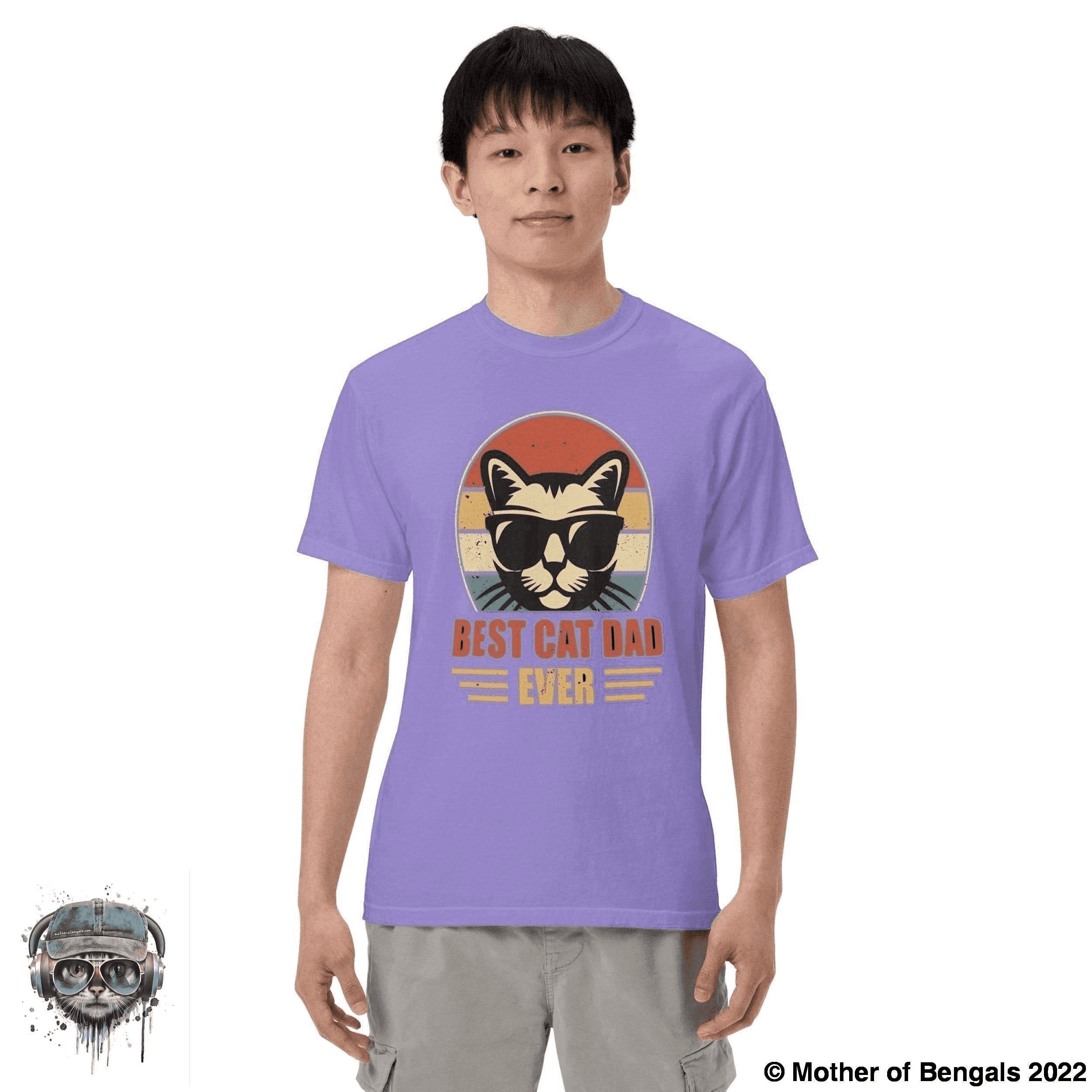 Best Cat Dad Ever T-Shirt Mother of Bengals Violet S 