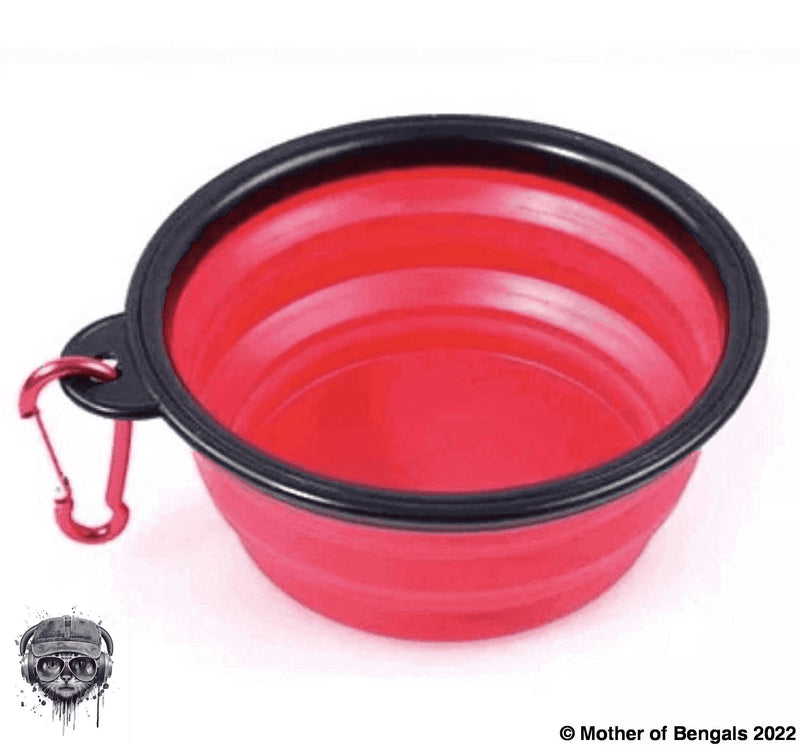 Collapsable silicone travel bowl with hook Bowl Mother of Bengals 