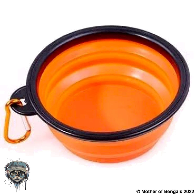 Collapsable silicone travel bowl with hook Bowl Mother of Bengals 
