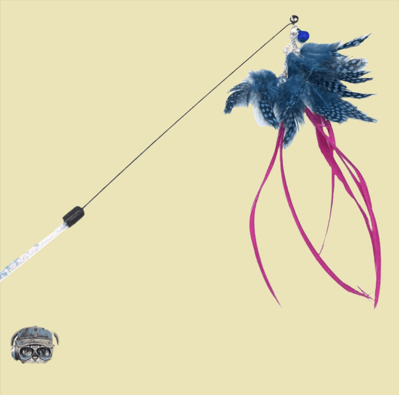 Feather Jellyfish Wand Cat Toy by Mother Of Bengals Wand Mother of Bengals 